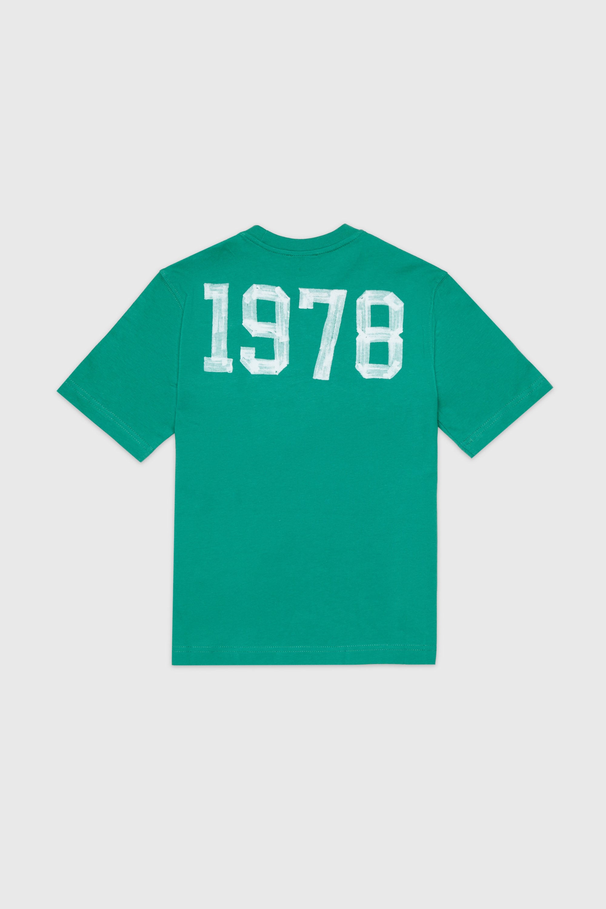 Diesel - TBAND OVER, Man's Cotton T-shirt with varsity graphics in Green - 2
