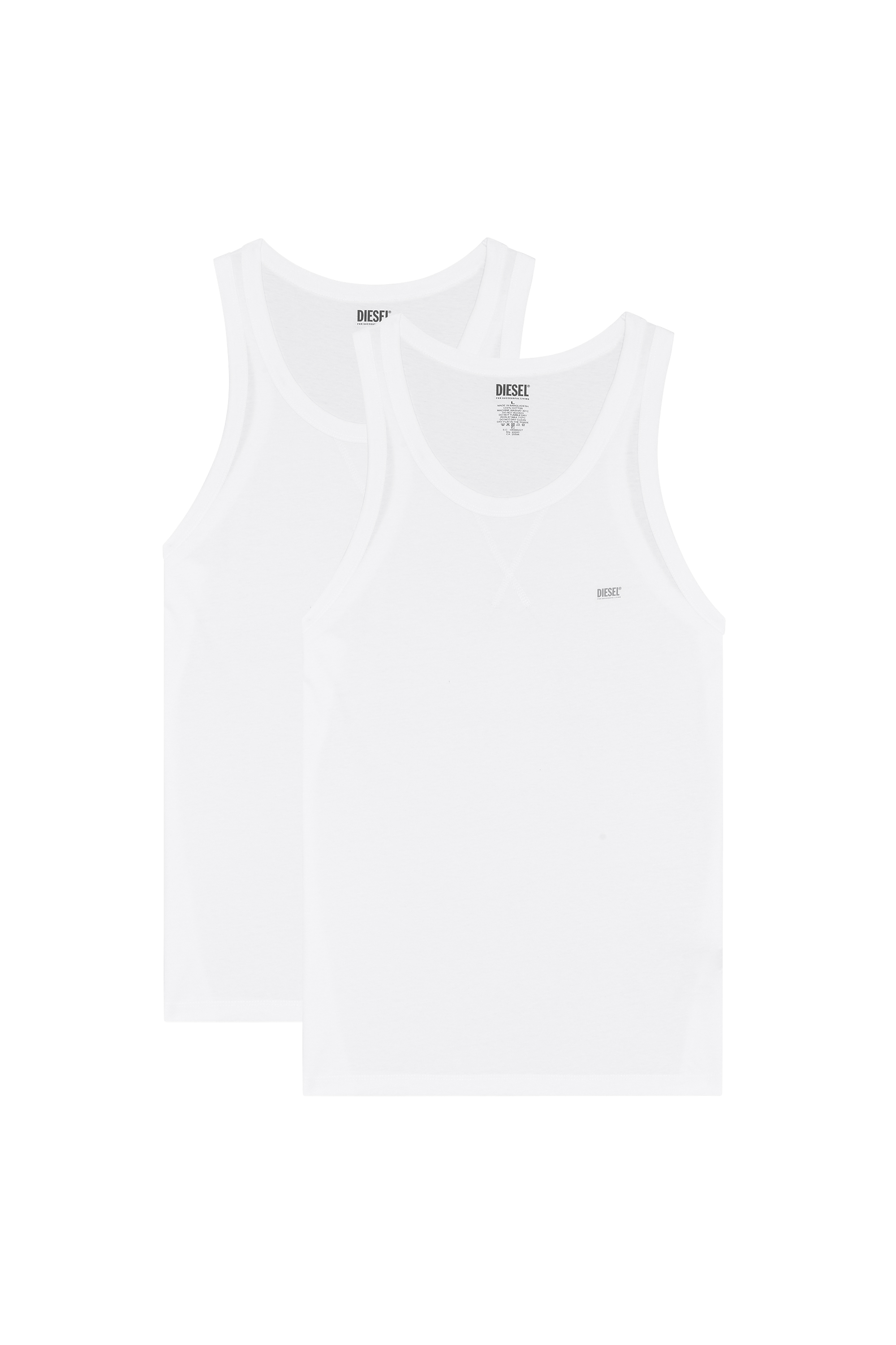 Diesel - UMTK-WALTYTWOPACK, Man Two-pack of cotton tank tops in White - Image 1