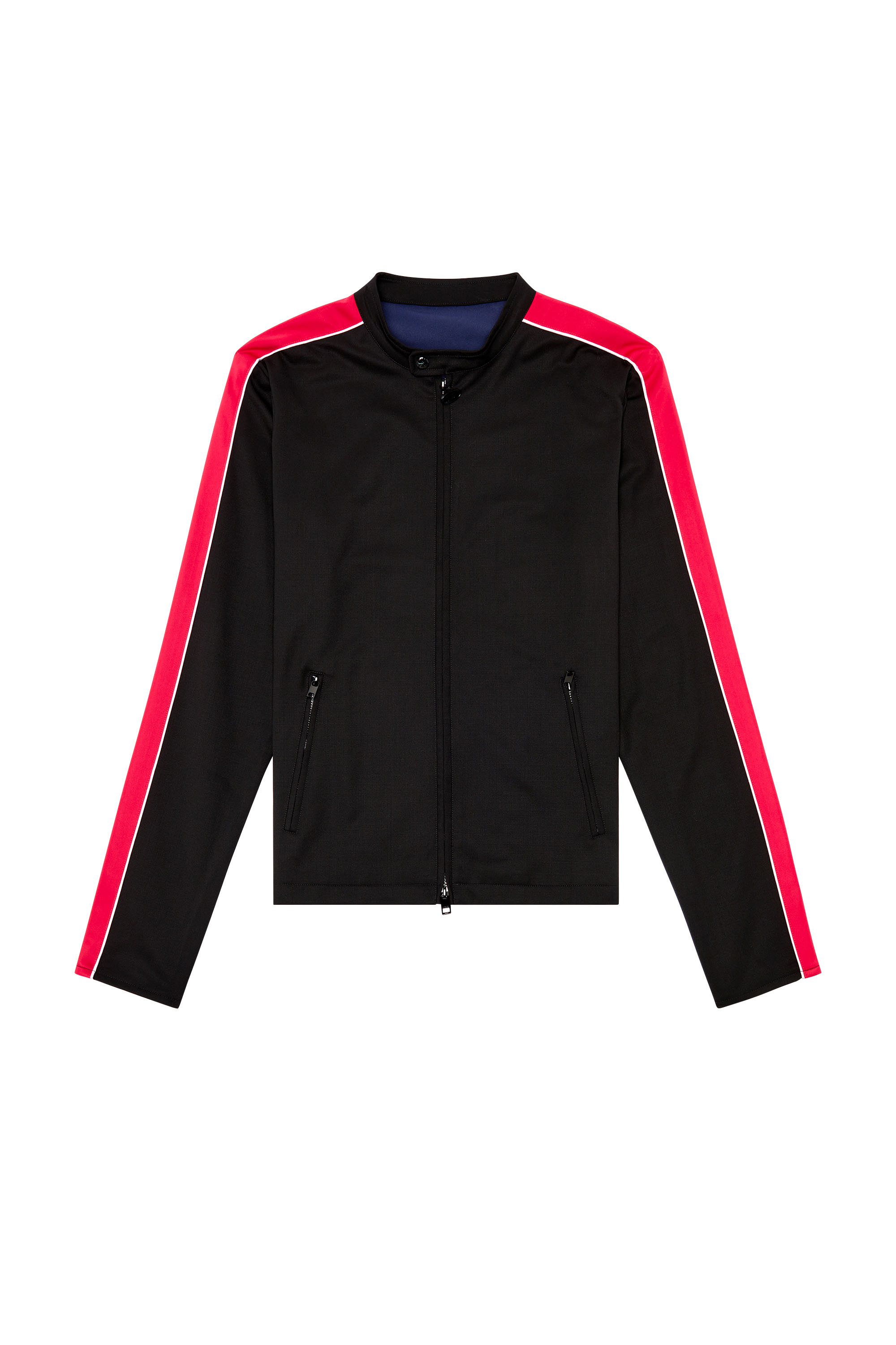 Diesel - J-DEVLIN, Man Biker jacket in cool wool and tech jersey in Multicolor - Image 3
