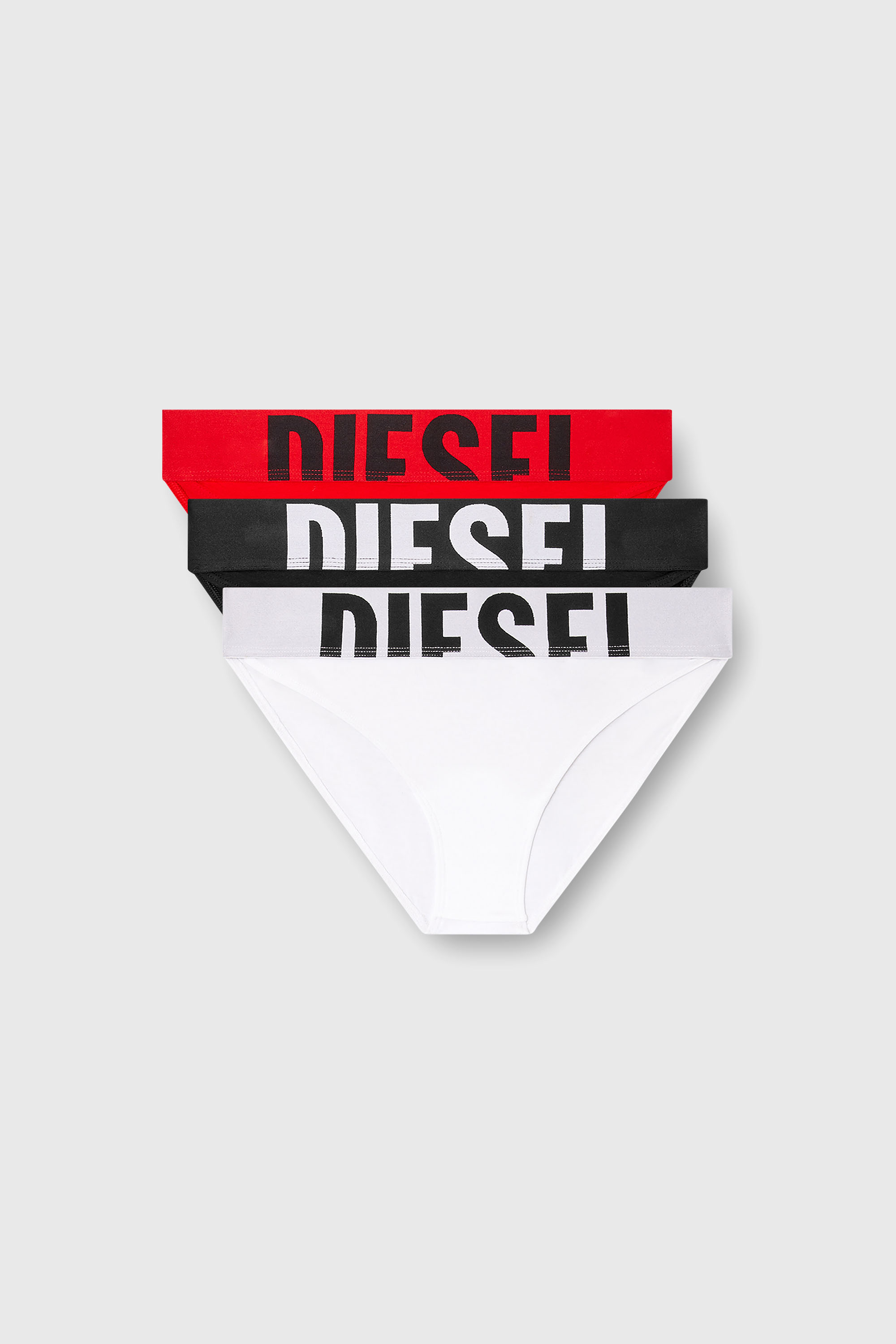 Diesel - LOLA-D-POP-3PACK, Woman's Three-pack briefs with cut-off logo in White/Red - 2