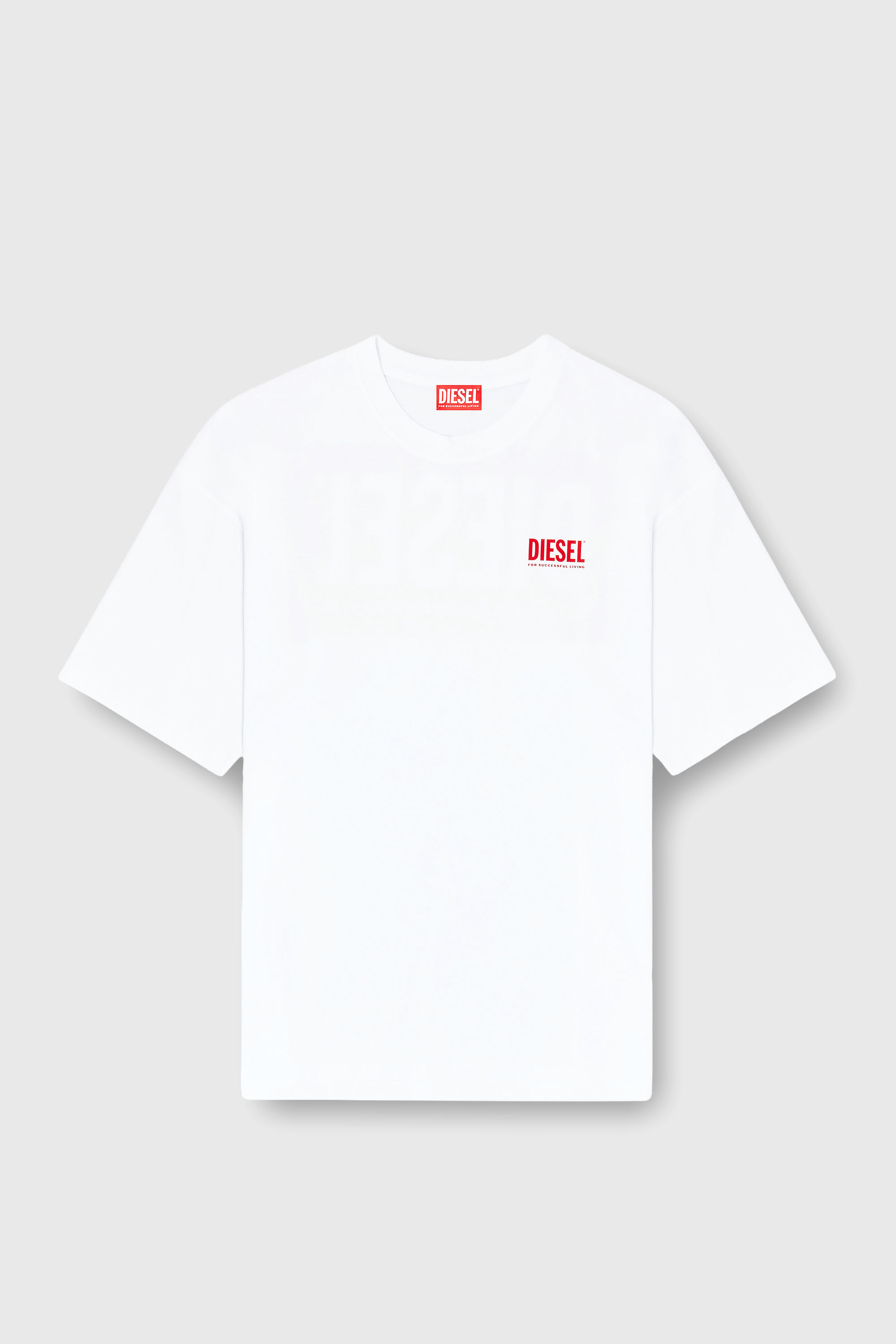 Diesel - T-BOXT-BISK, Man's Cotton T-shirt with Diesel Biscotto print in White - 2