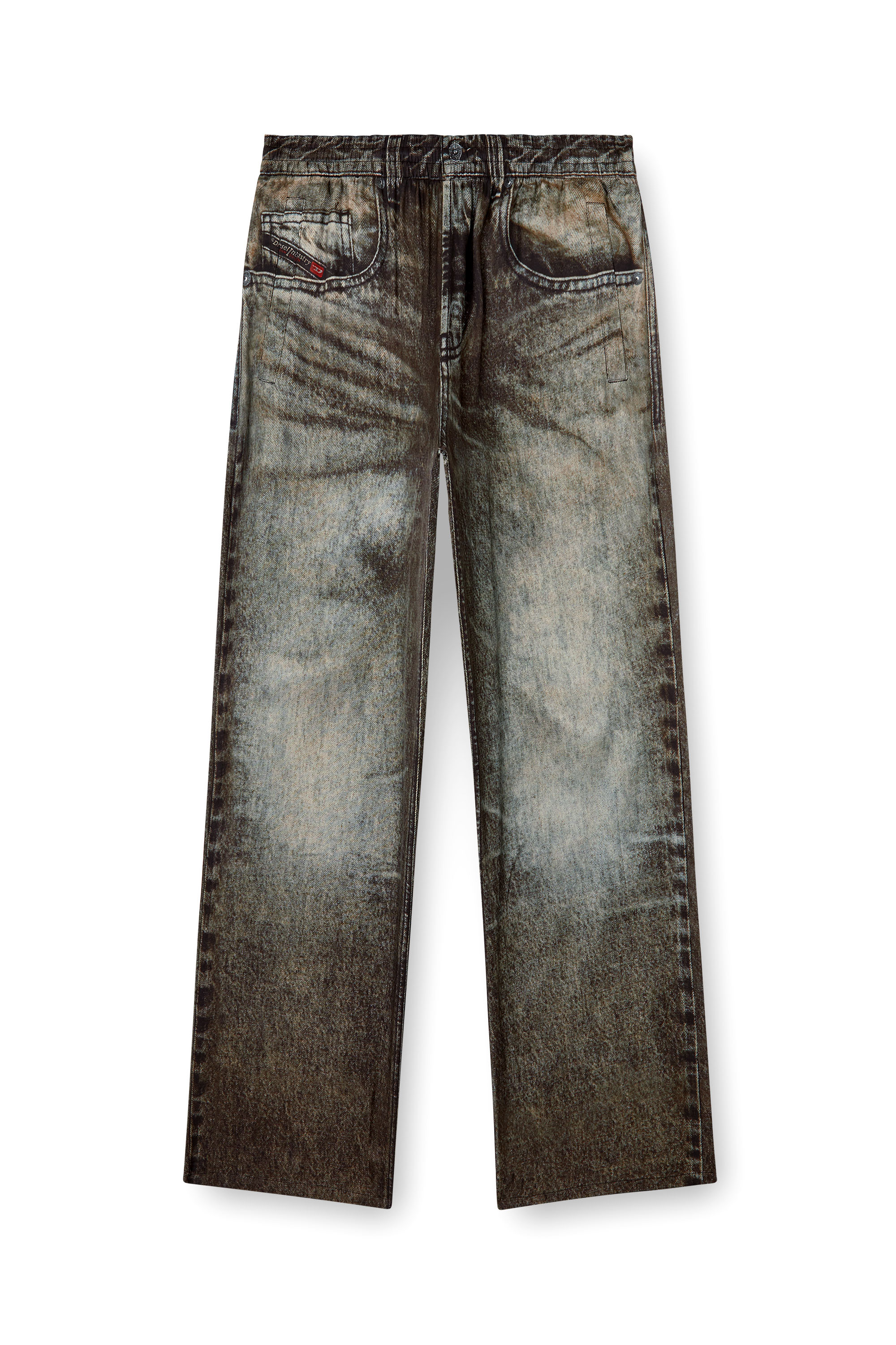 P-THECK-LKCT, Black Diesel - P-THECK-LKCT, Man's Elasticated pants in denim-look viscose in Black - 2