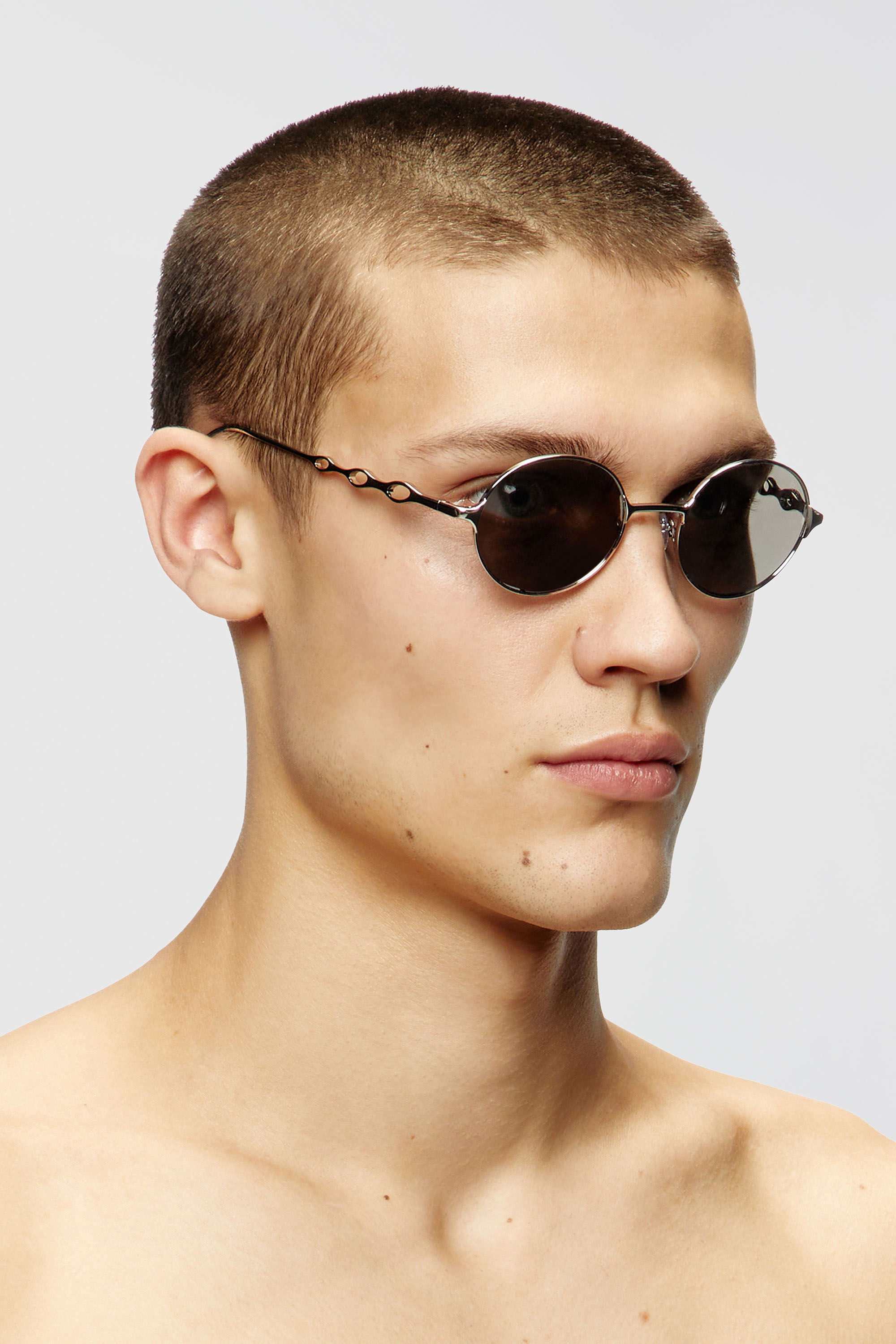 Diesel - 0DL1008, Unisex's Round sunglasses in Silver - 4