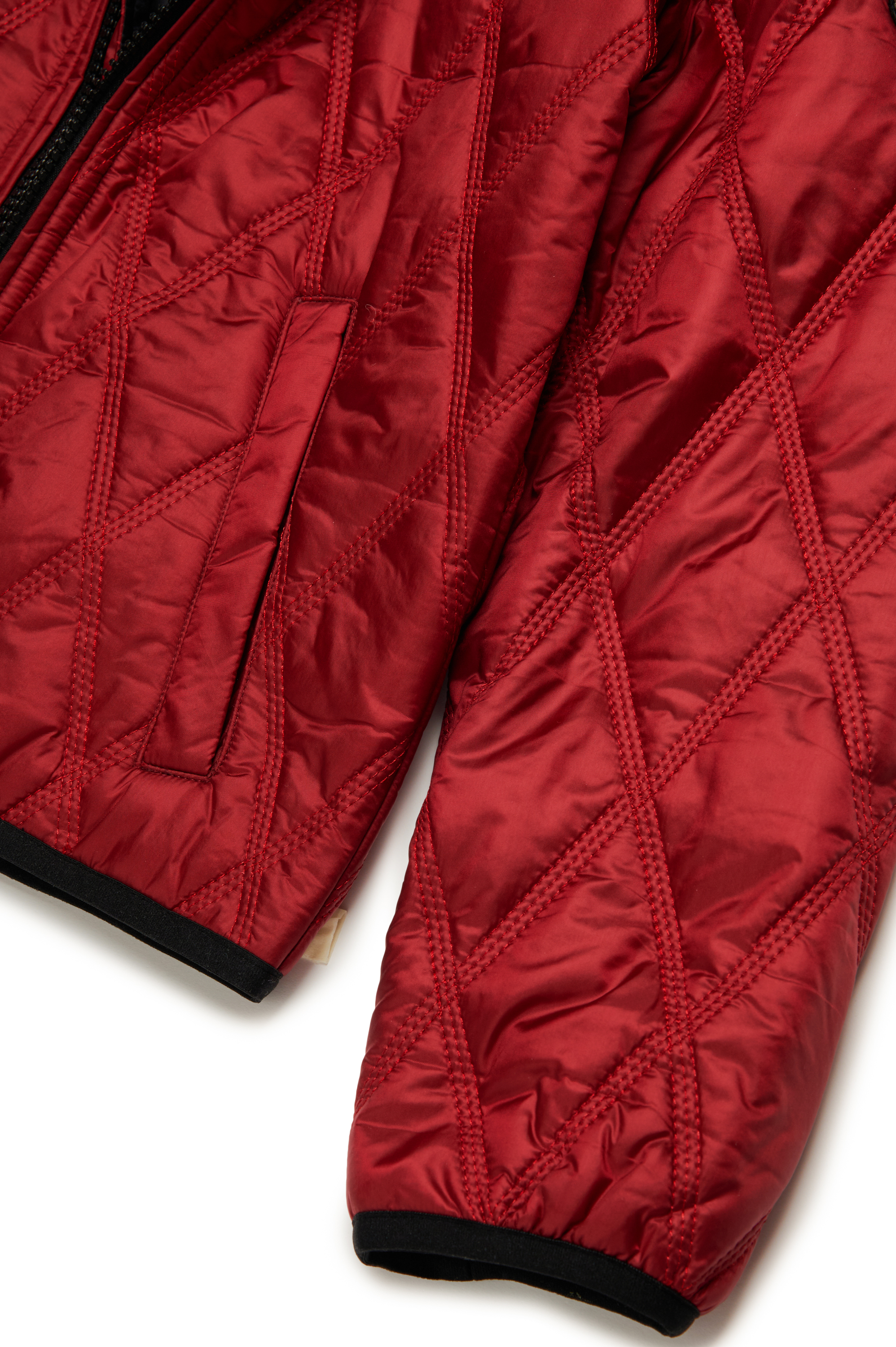 Diesel - JFOKKER, Unisex's Hooded quilted nylon jacket in Red - 4