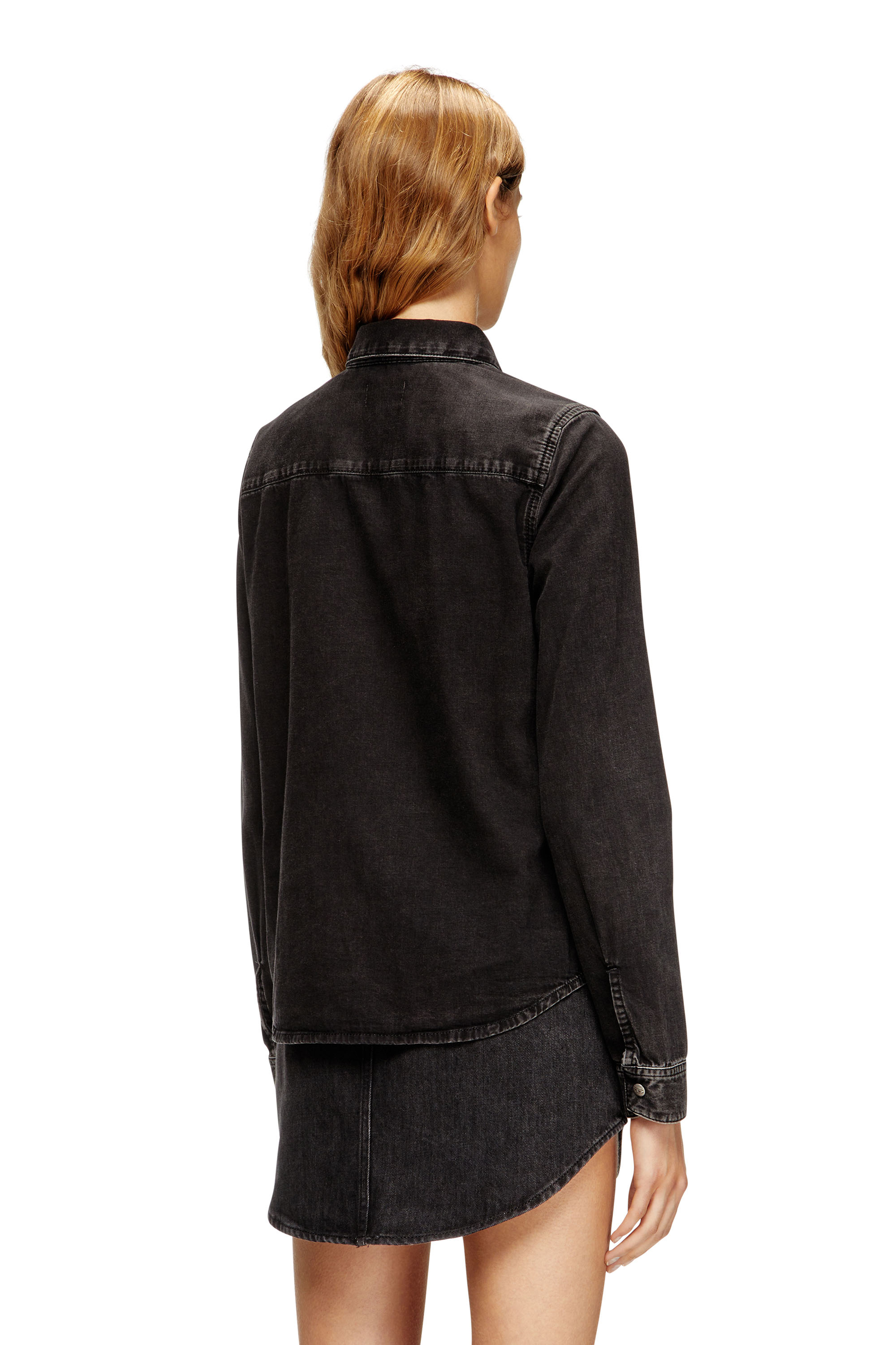 Diesel - DE-EAZY, Woman's Denim shirt with contrasting stitching in null - 4