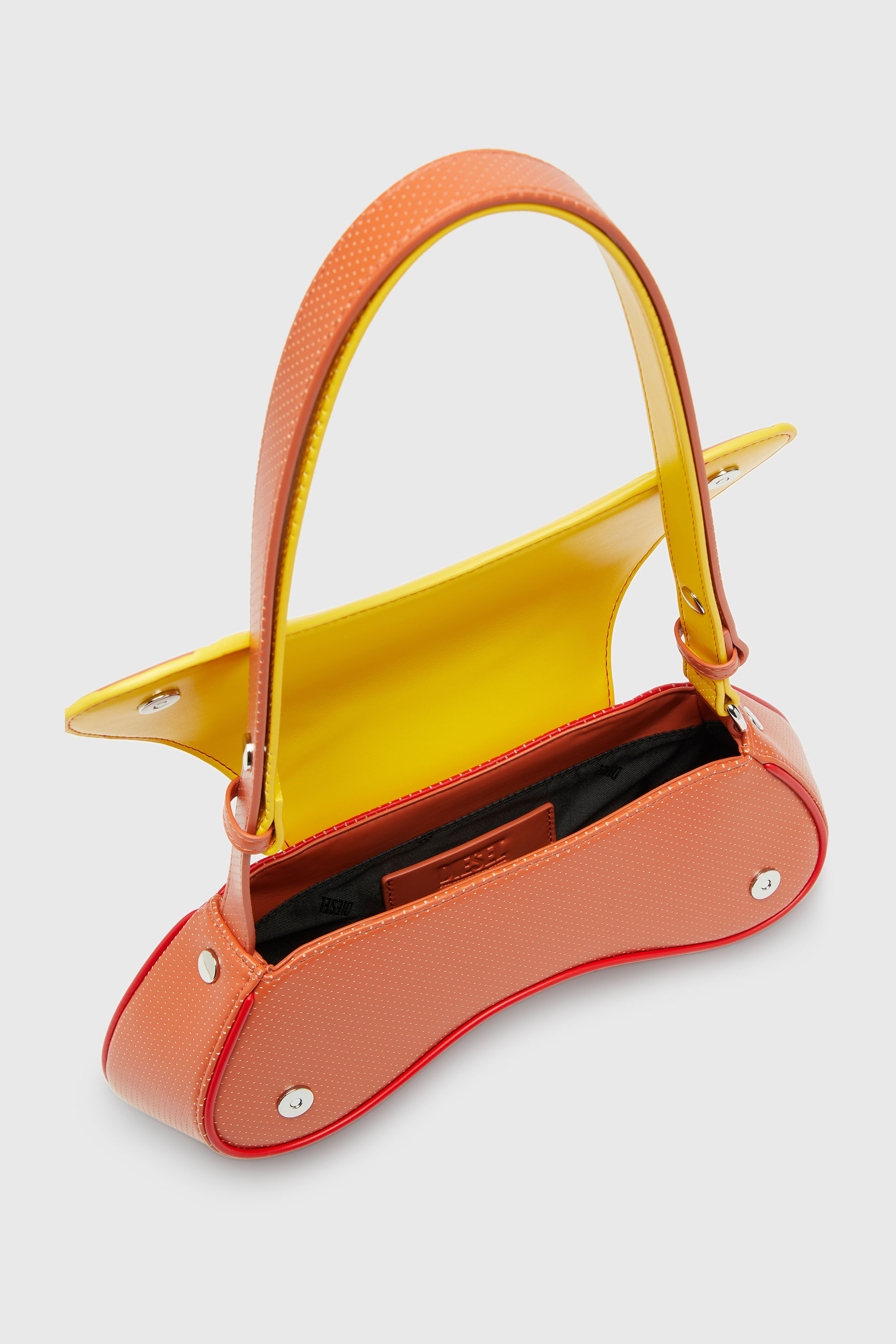 Diesel - PLAY CROSSBODY, Woman's Play - Crossbody bag in quilted perforated PU in Orange/Yellow - 5