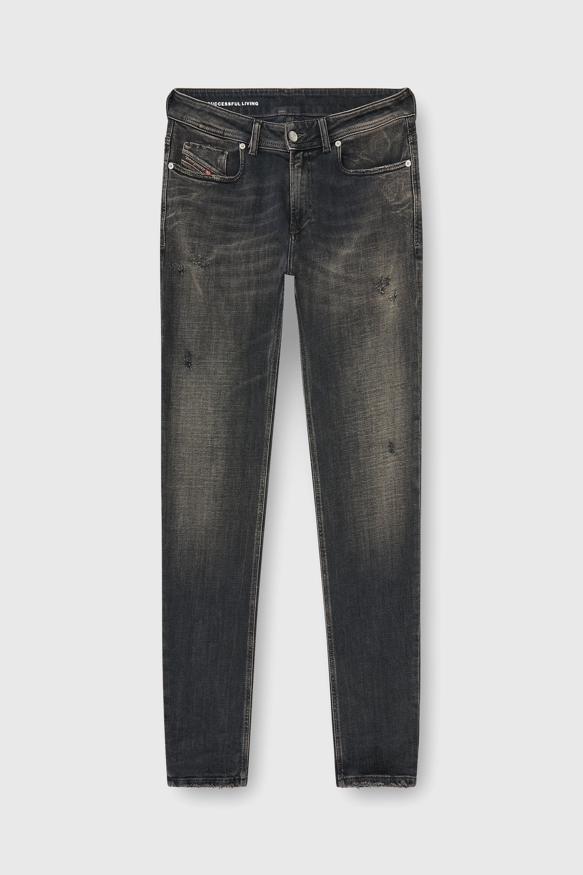Diesel - Man's Skinny Jeans 1979 Sleenker 09P77, Black/Dark grey - 2