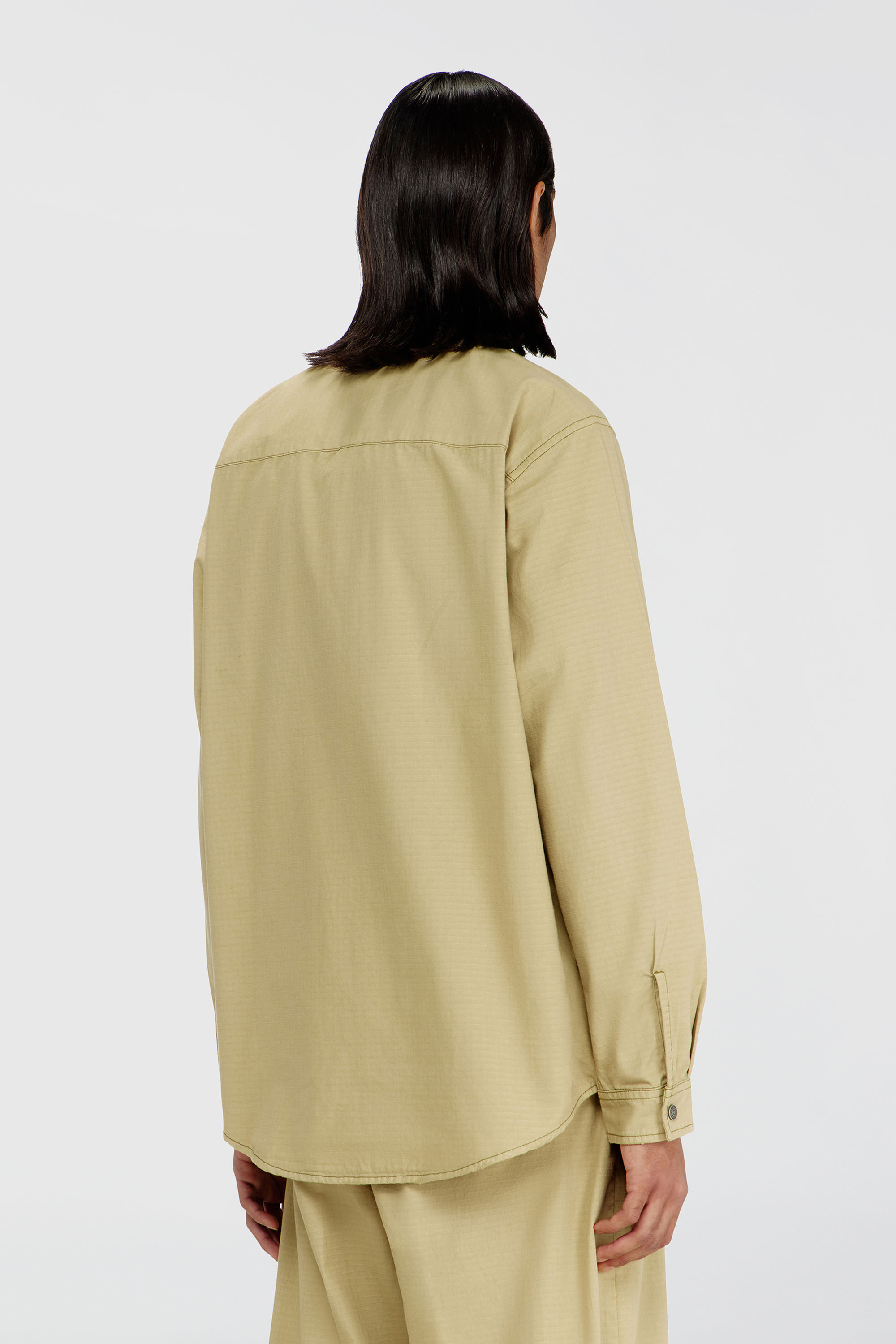 Diesel - S-ALIAS-ZIP, Man's Ripstop shirt with zip closure in Beige - 4