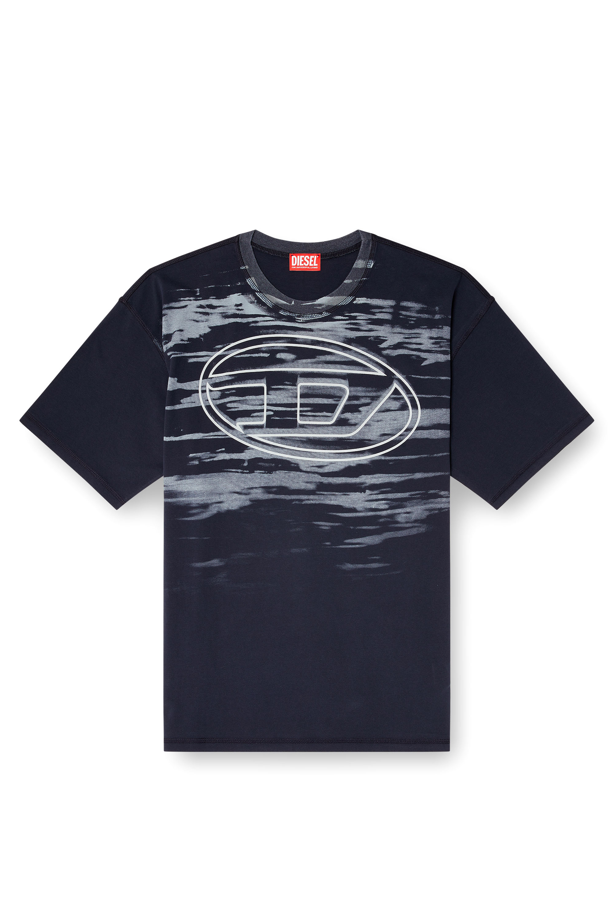 Diesel - T-BOXT-T5, Man's Cotton T-shirt with Oval D print in Dark Blue - 2
