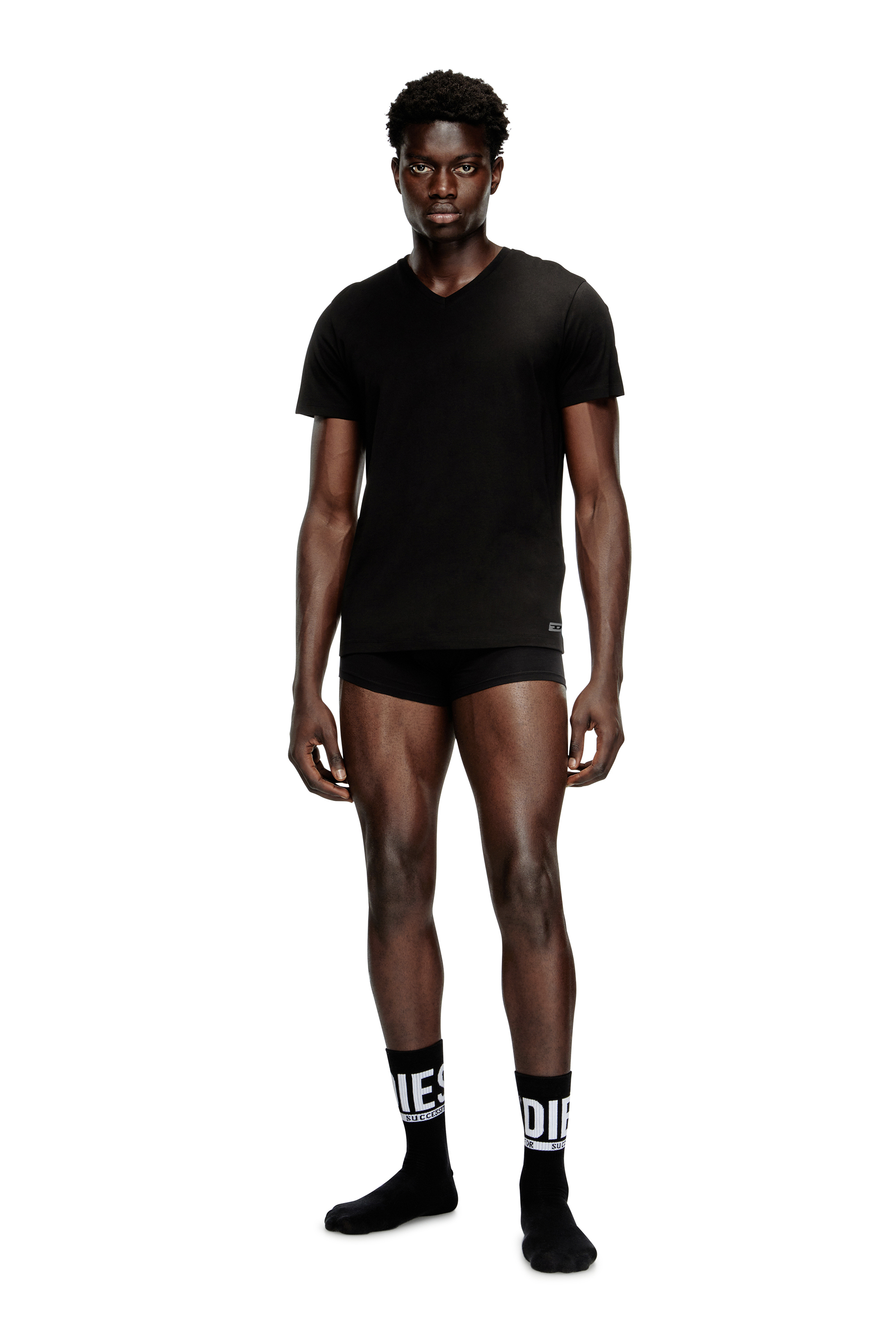 Diesel - MICHAEL-D-BOX-3PACK, Man's Three-pack of V-neck T-shirts in Black - 1