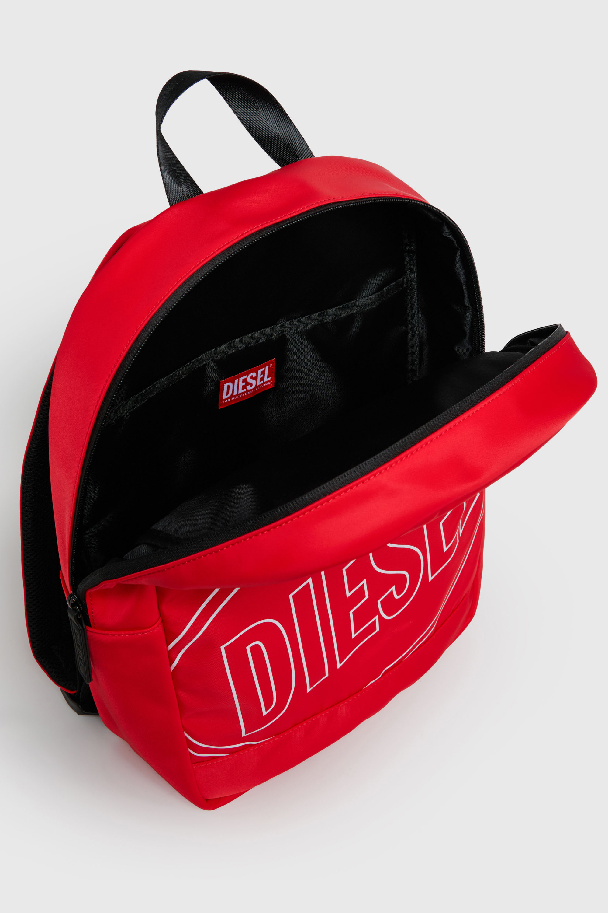Diesel - WCIRCLE, Man's WCIRCLE - Nylon backpack with logo print in Red - 4