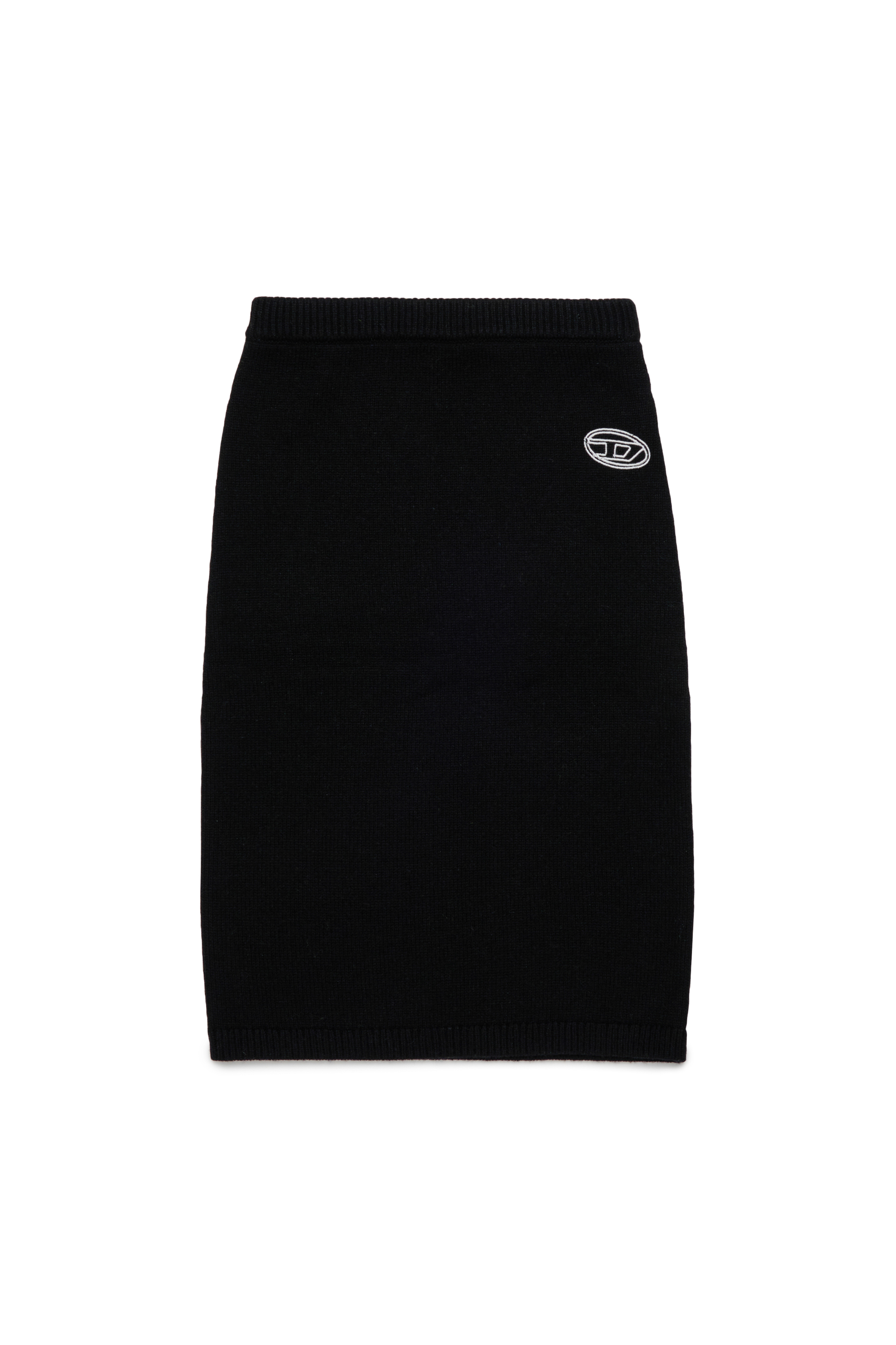 Diesel - GISELLE, Woman's Skirt in wool blend with elastic waist in Black - 1