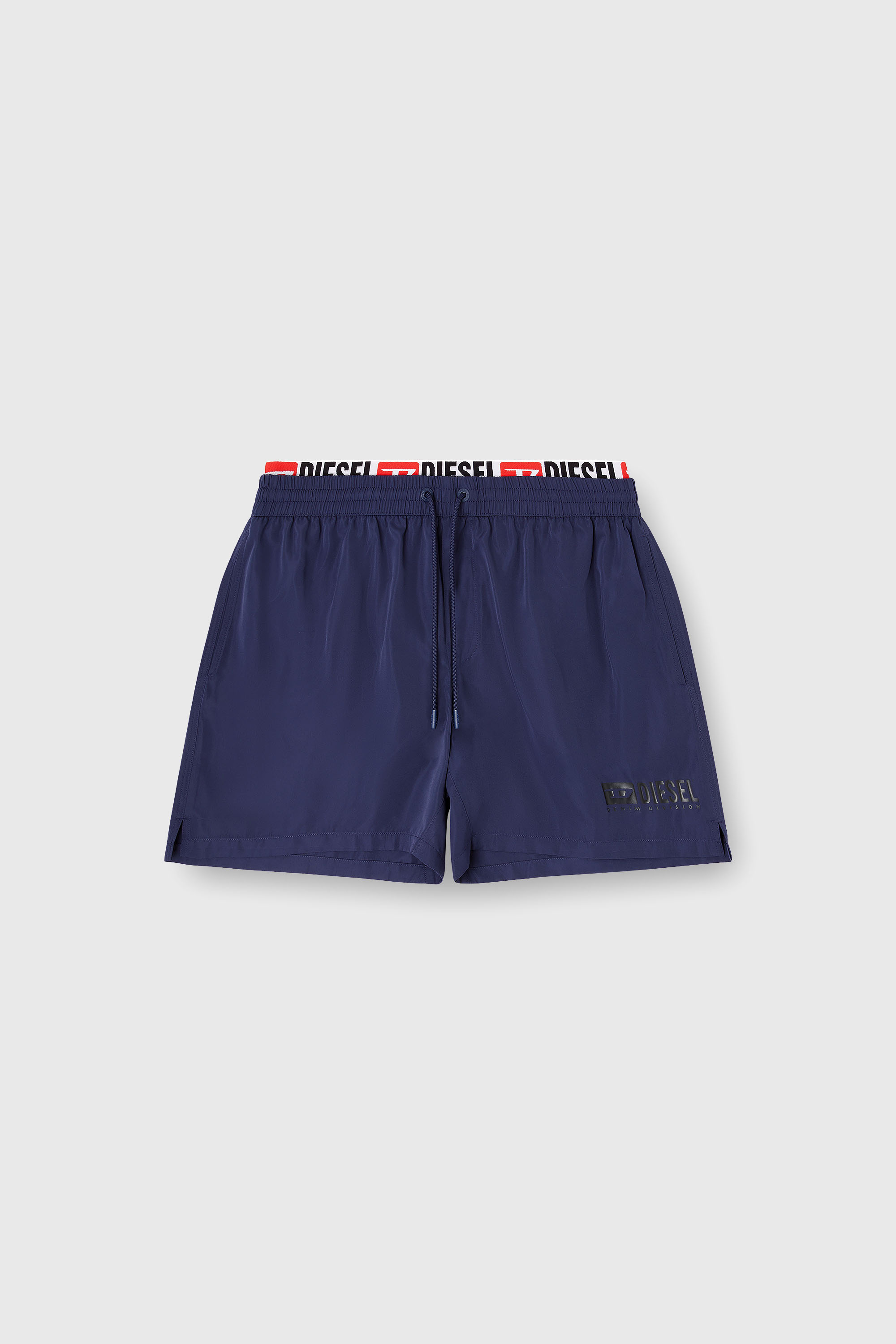 Diesel - VISPER-41-D-CORE, Man's Mid-length swim shorts with logo print in Dark Blue - 4