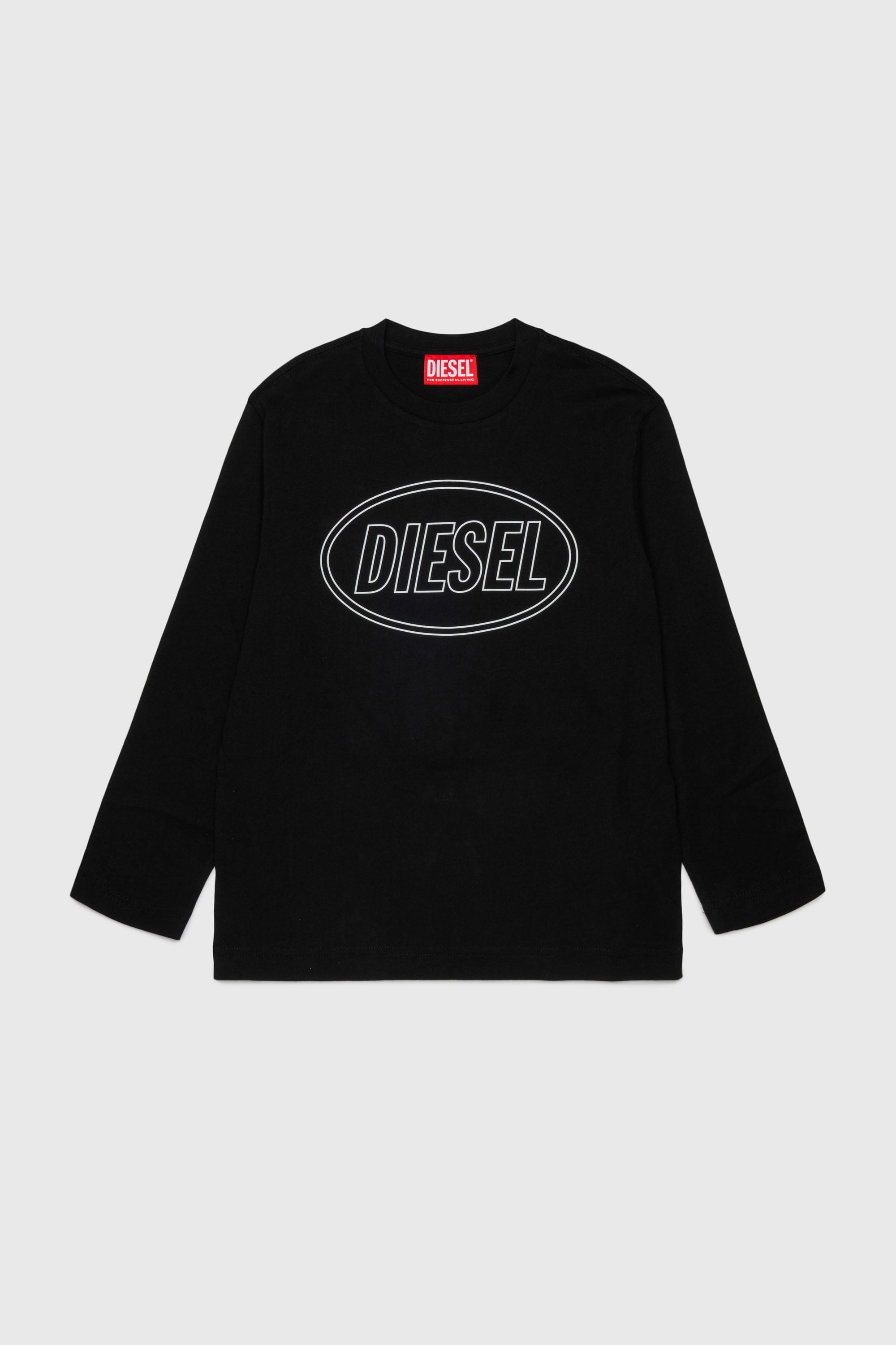 Diesel - TCIRCLELS OVER, Man's Long-sleeve T-shirt with Oval D logo in Black - 1