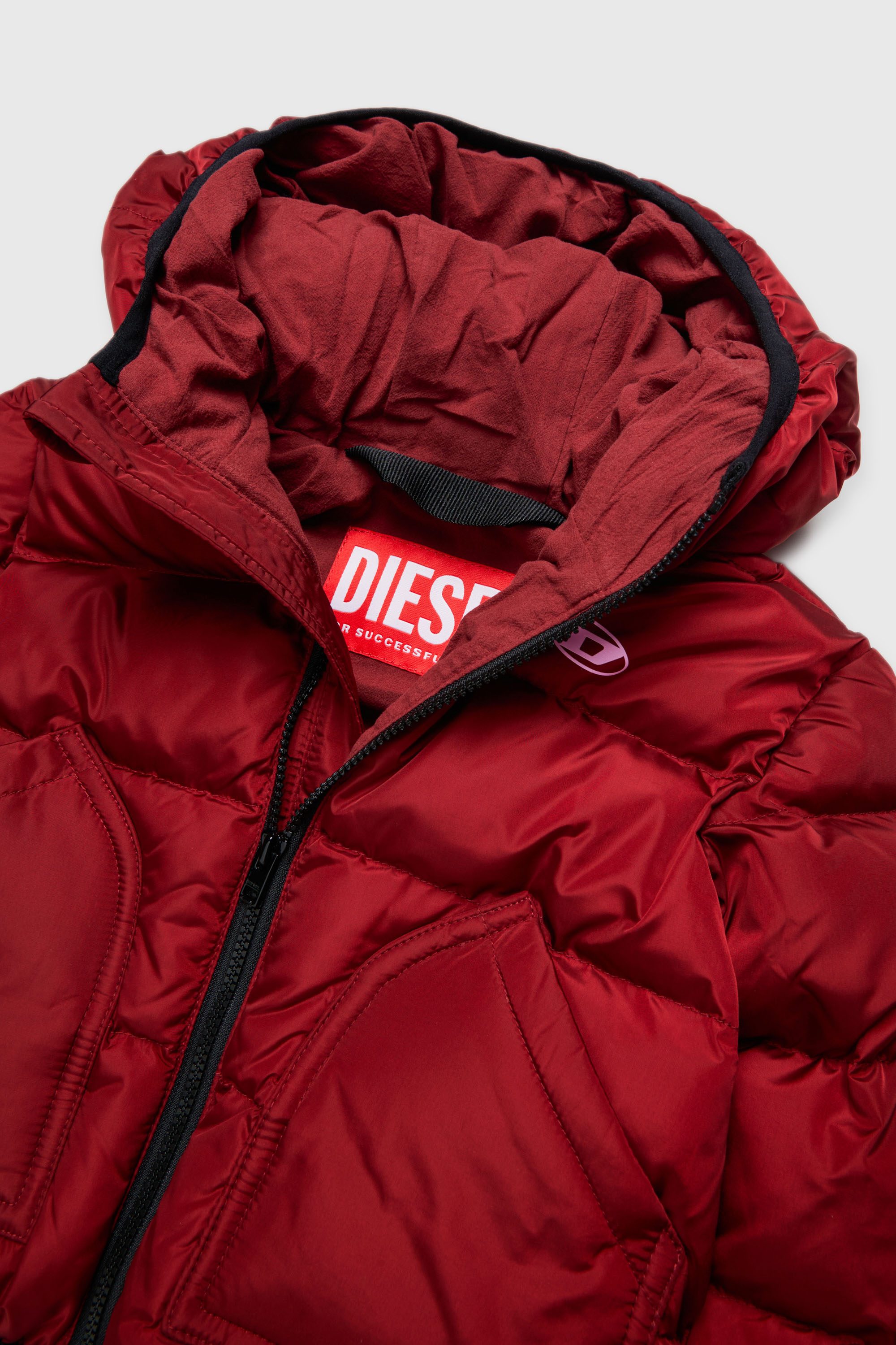 Diesel - JSIPB, Unisex's Puffer jacket with Oval D logo in Red - 3