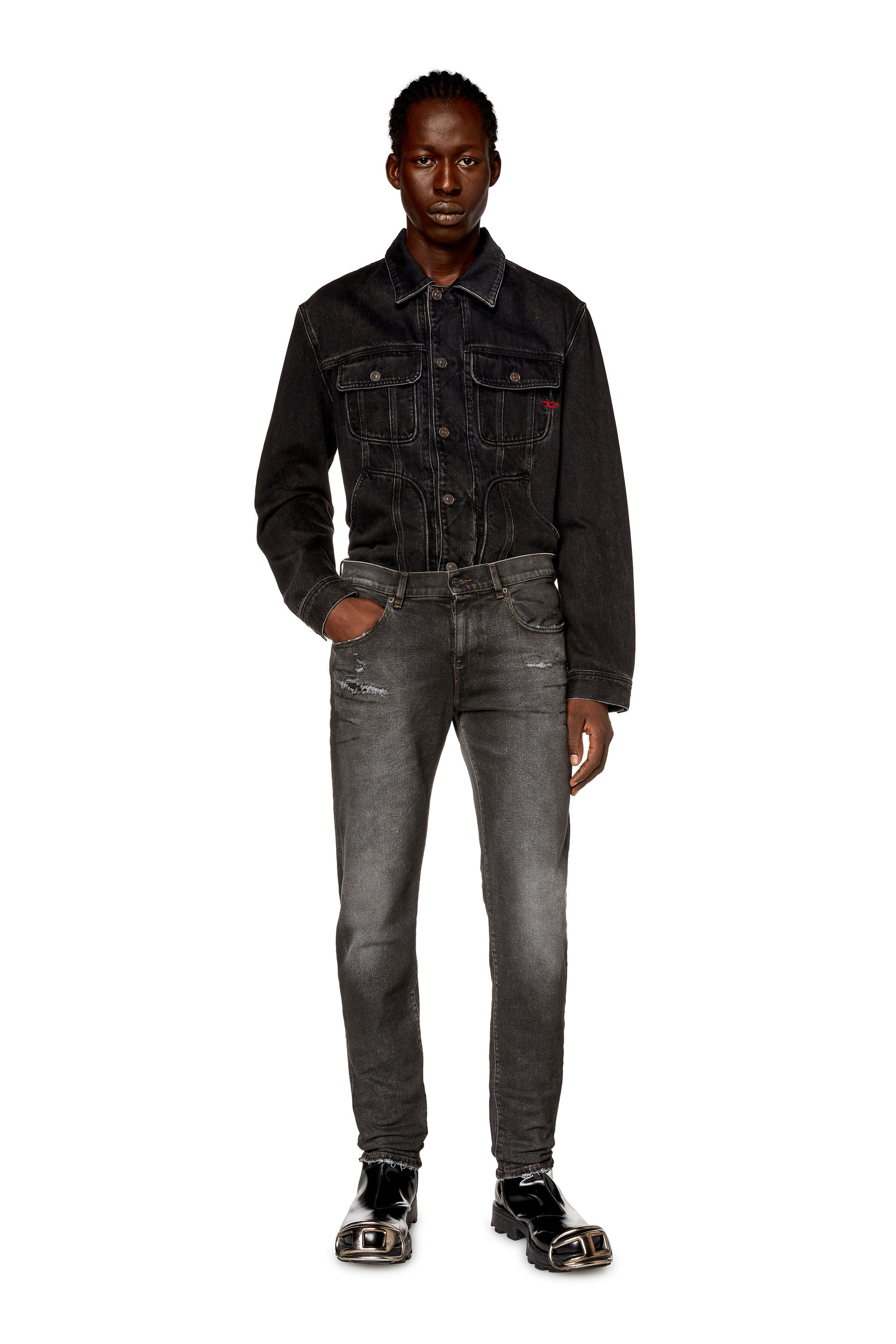 Diesel - Slim Jeans 2019 D-Strukt E9D78, Black/Dark grey - Image 2