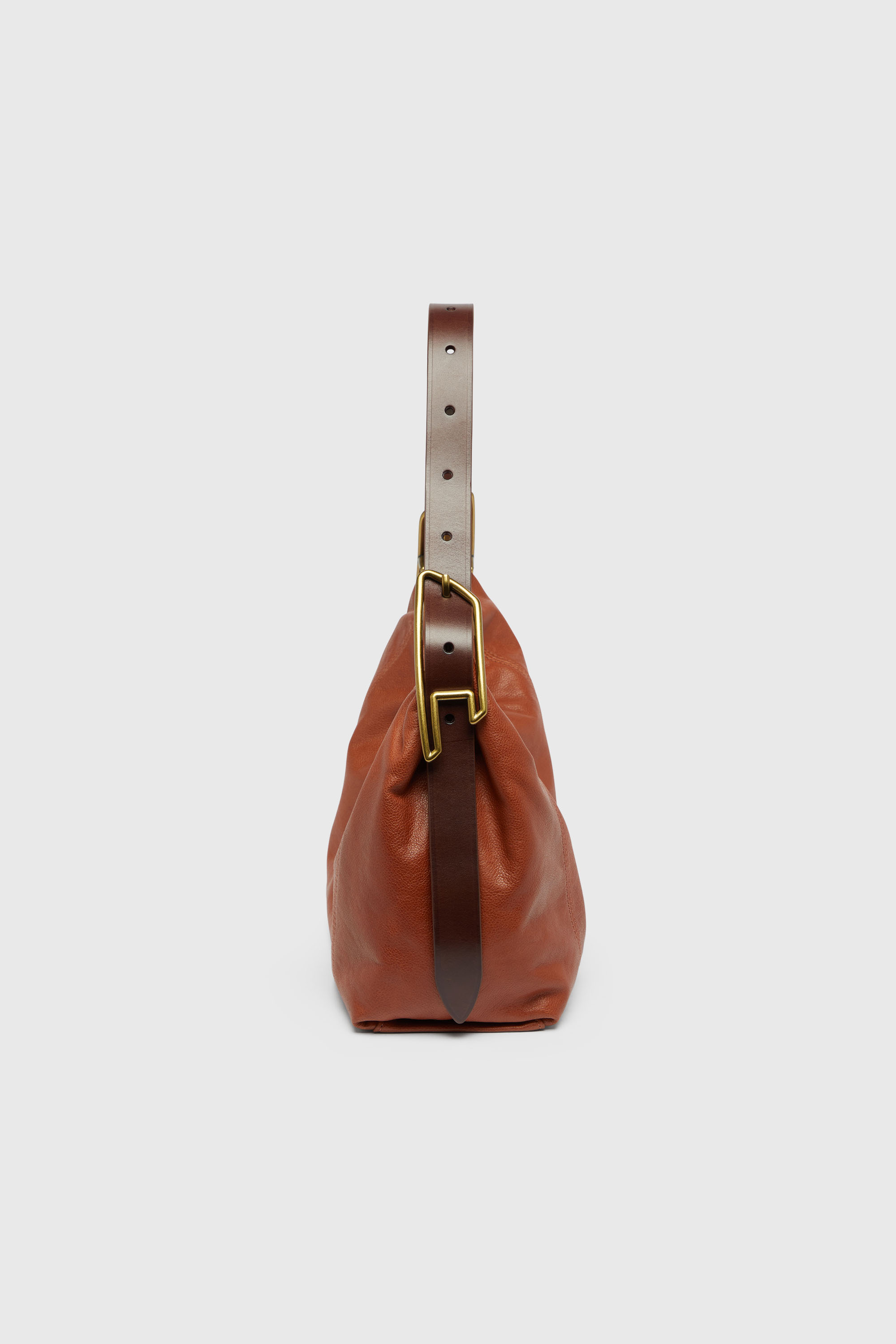 Diesel - D-LINE HOBO S, Woman's D-Line-Shoulder bag in shiny leather in Brown - 5