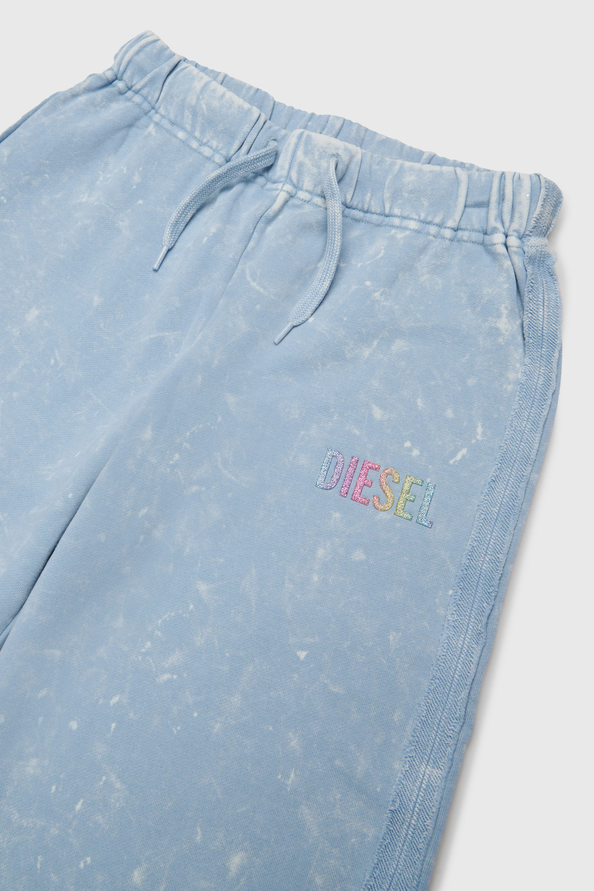Diesel - PLOXY, Woman's Cotton sweatpants with marbled effect in Light Blue - 3