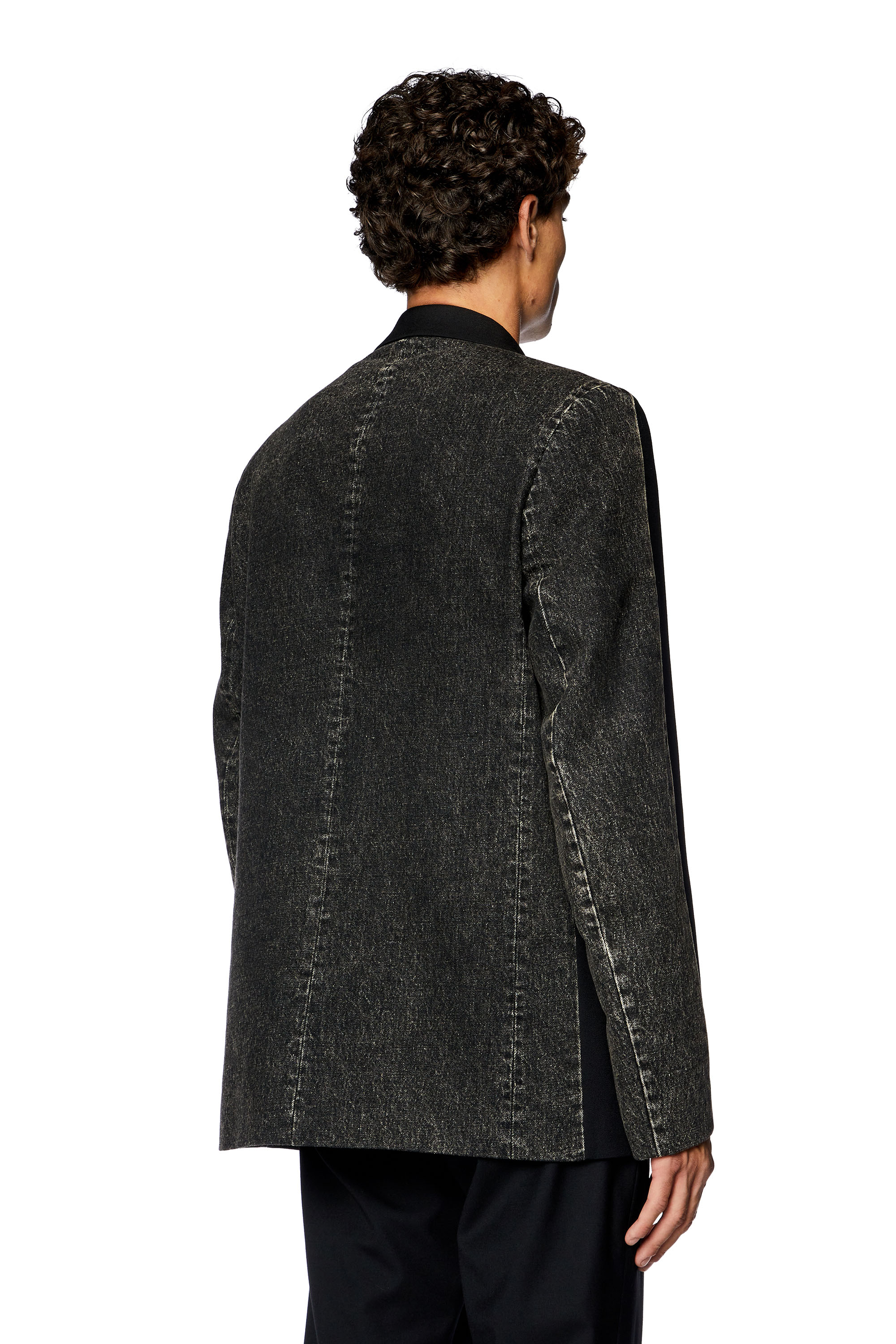 Diesel - J-WIRE-A, Man Hybrid blazer in cool wool and denim in Black - Image 4