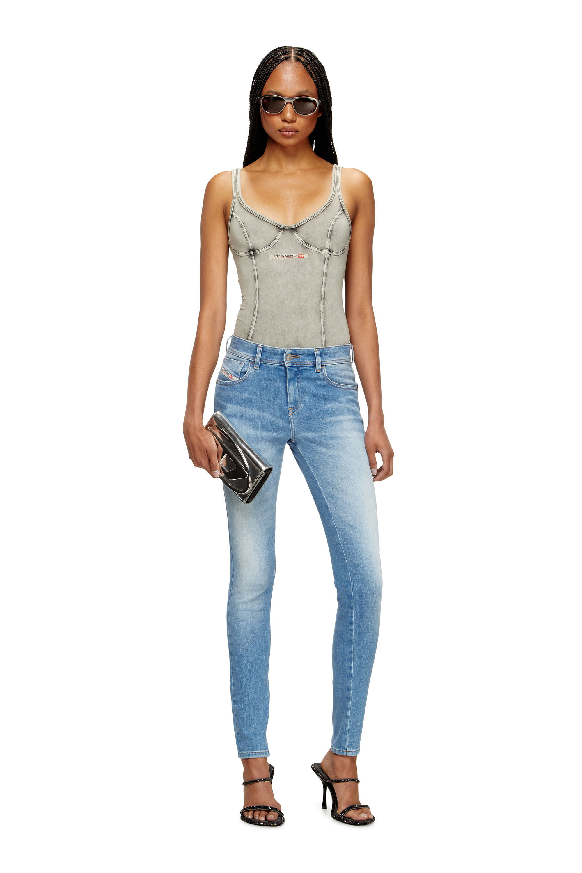 Diesel - Woman's Skinny Jeans 2017 Slandy 09L94, Light Blue - 1