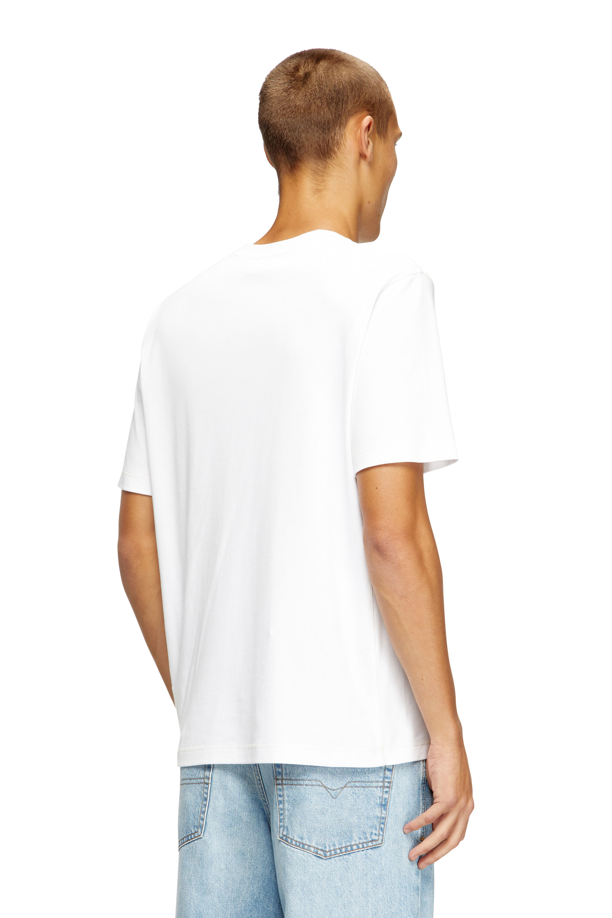 Diesel - T-MADJUST-TR, Man's Regular T-shirt with crew neck and Oval D in White - 4