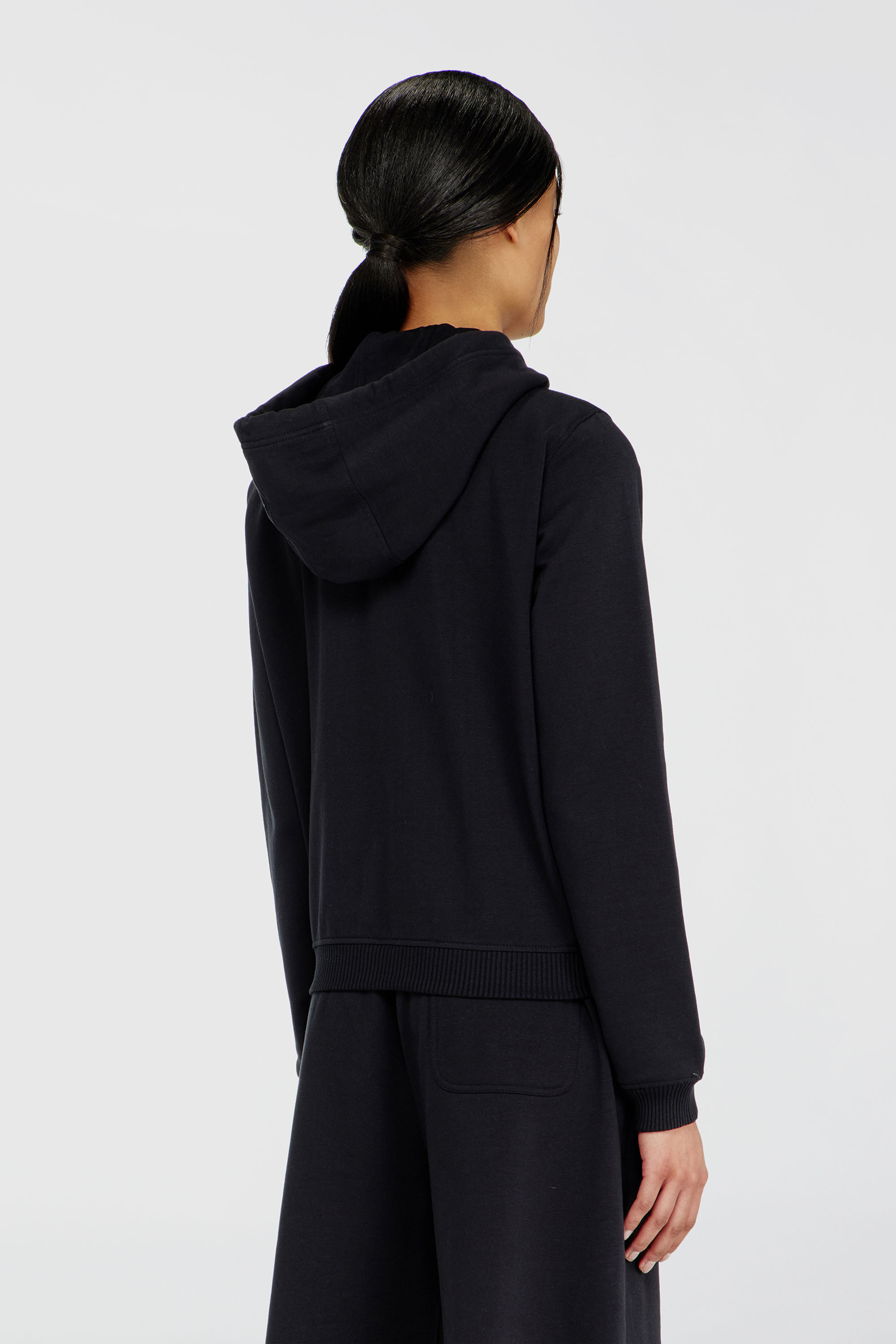 Diesel - HARRIET-D-CORE, Woman's Hoodie in peached cotton blend in Black - 4