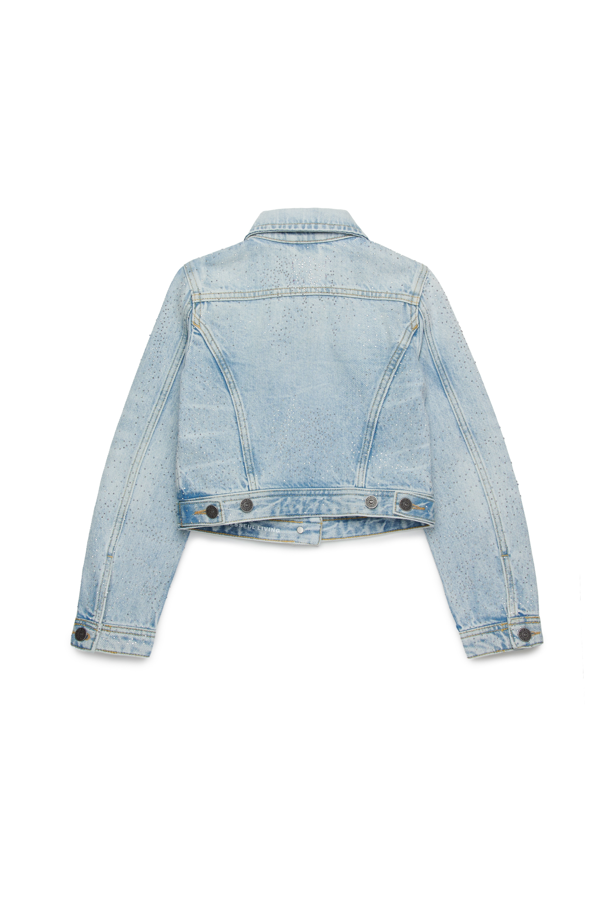 Diesel - JSLIMMY-J, Woman's Trucker jacket in microstone denim in Light Blue - 2