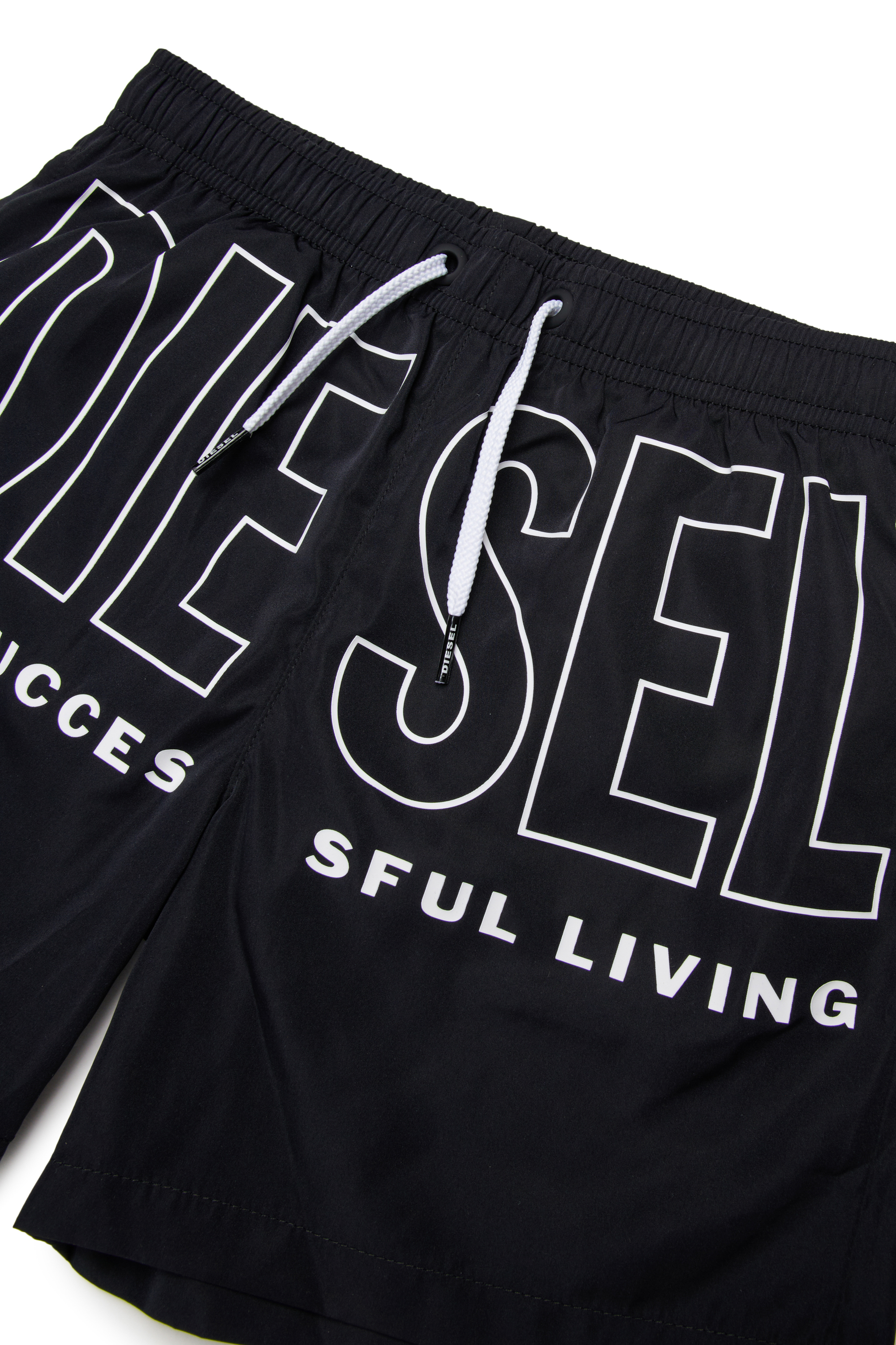 Diesel - MIDIT, Man's Swim shorts with maxi logo in Black - 3