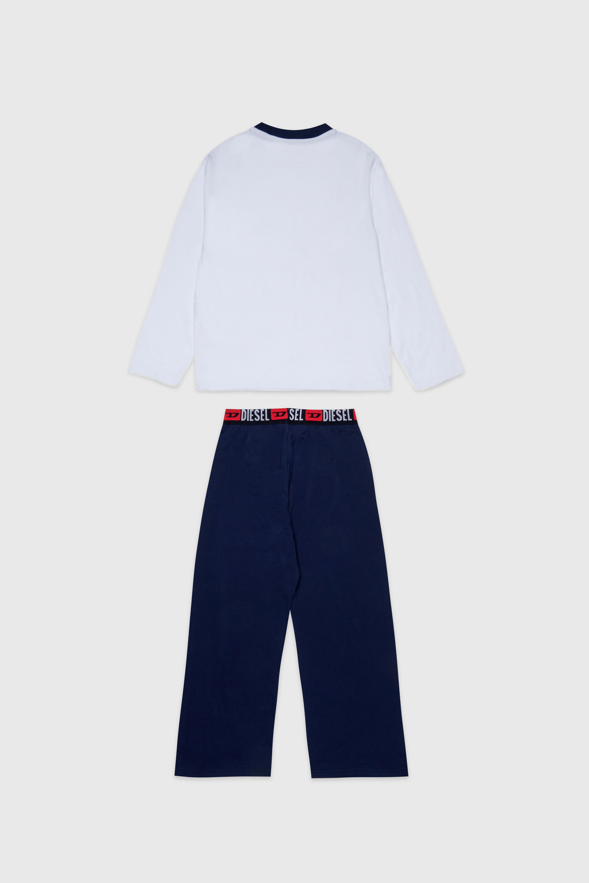 Diesel - UNIV, Man's Pyjama set in stretch cotton in Blue/White - 2