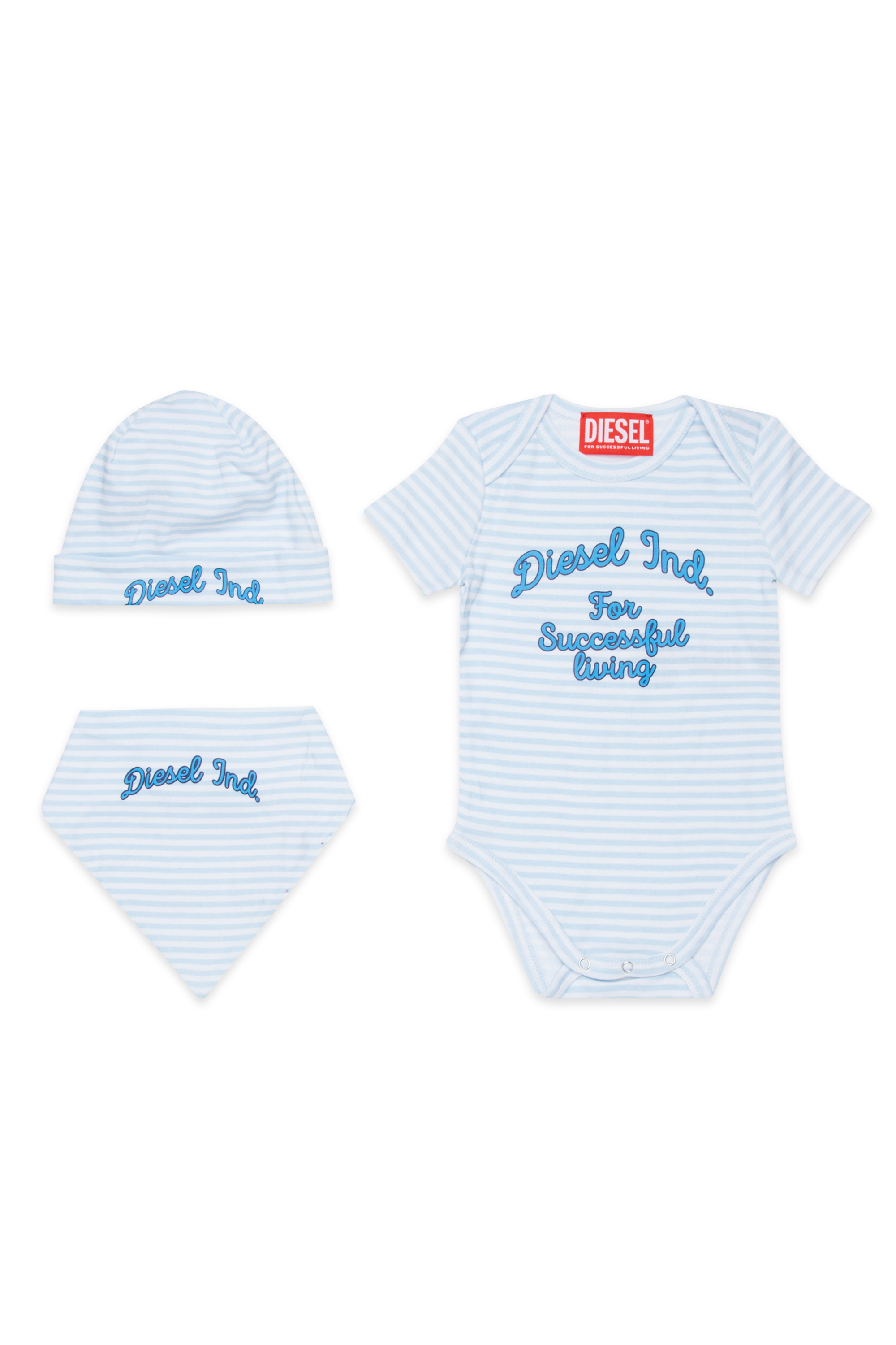 Diesel - USPELBOX-NB, Unisex's Baby gift set in striped cotton in Blue - 1