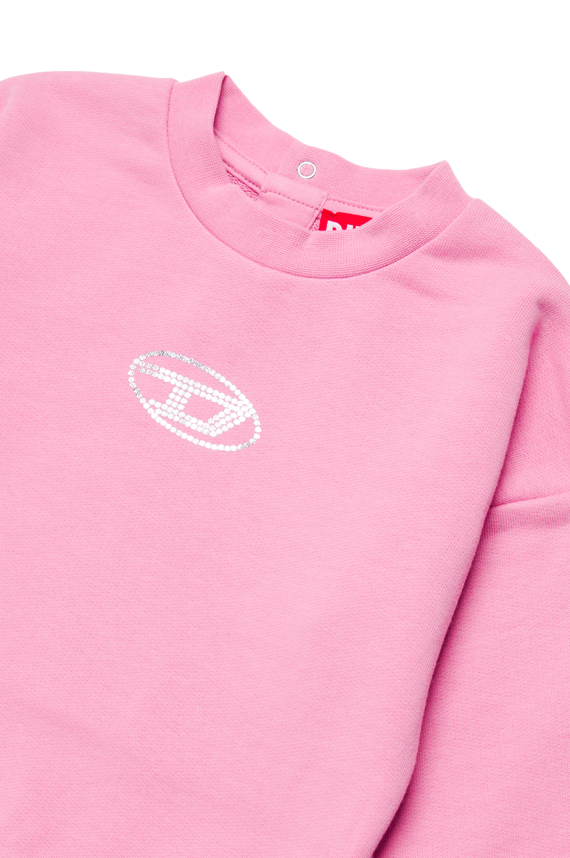 Diesel - STILTYB, Woman's Sweatshirt with crystal Oval D logo in Pink - 3