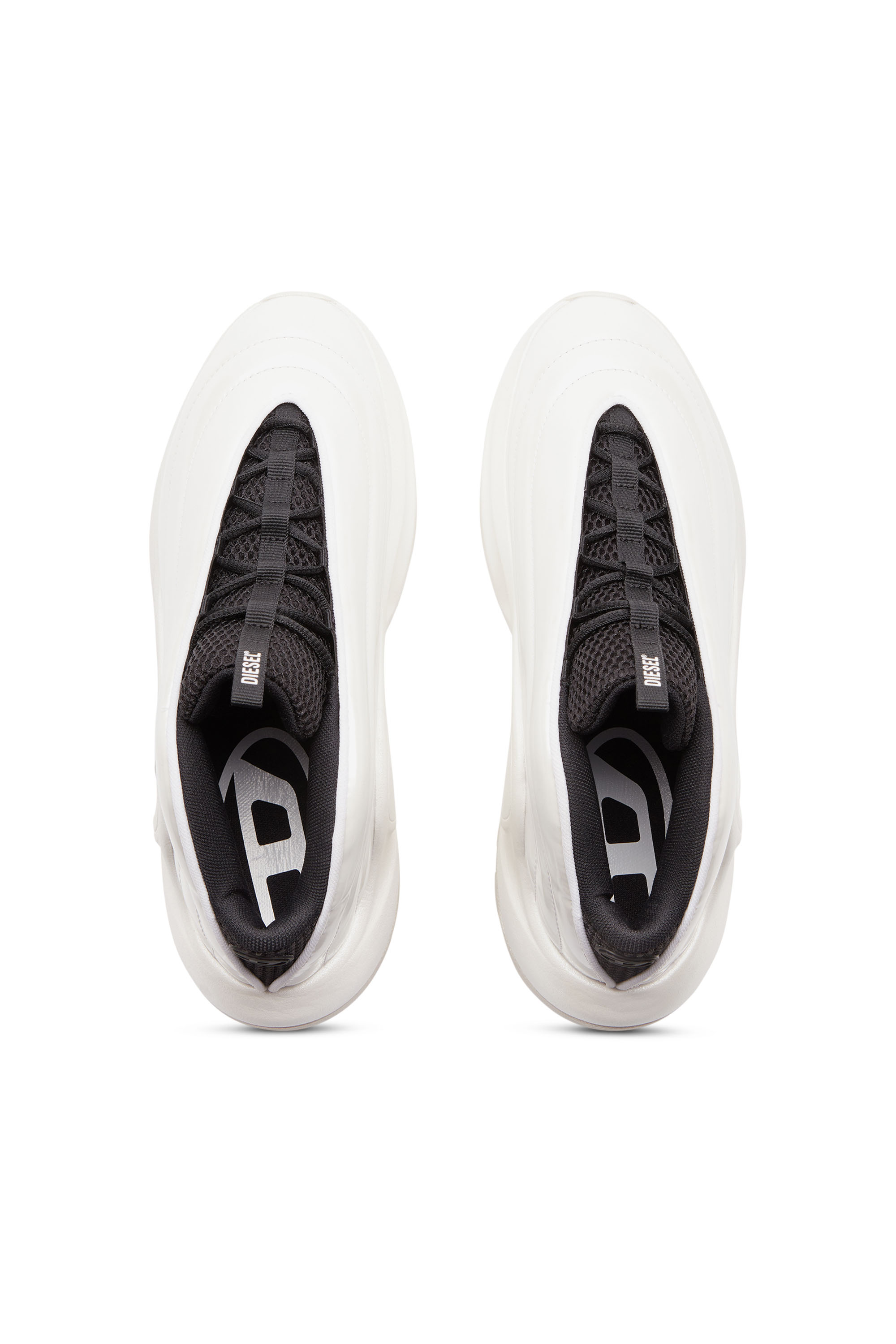 Diesel - S-D-RUNNER X, Unisex's S-D-Runner-Slip-on sneakers with Oval D instep in White/Black - 5