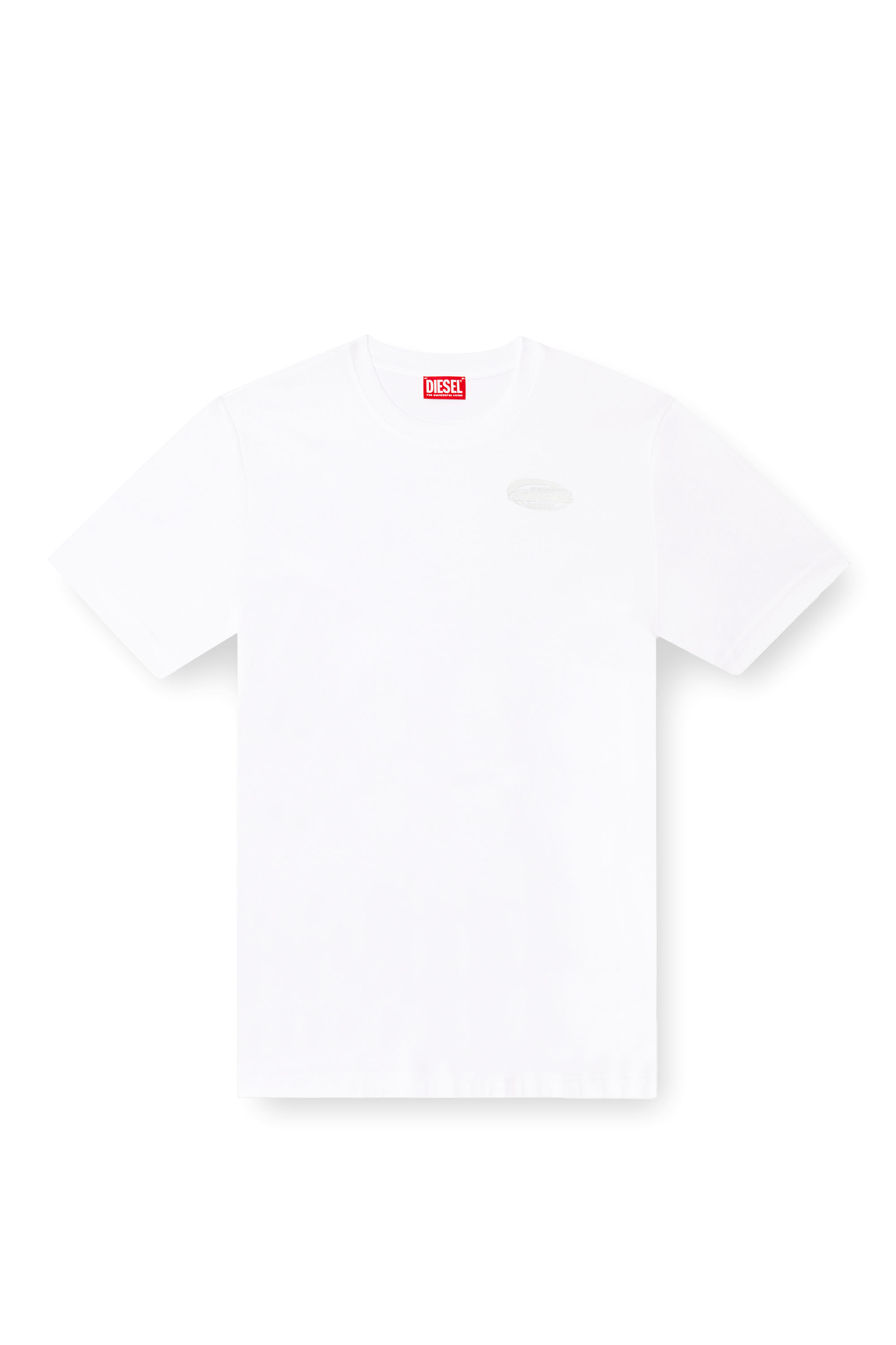 Diesel - T-MADJUST-R2, Man's Mercerized cotton T-shirt with tonal logo in White - 3