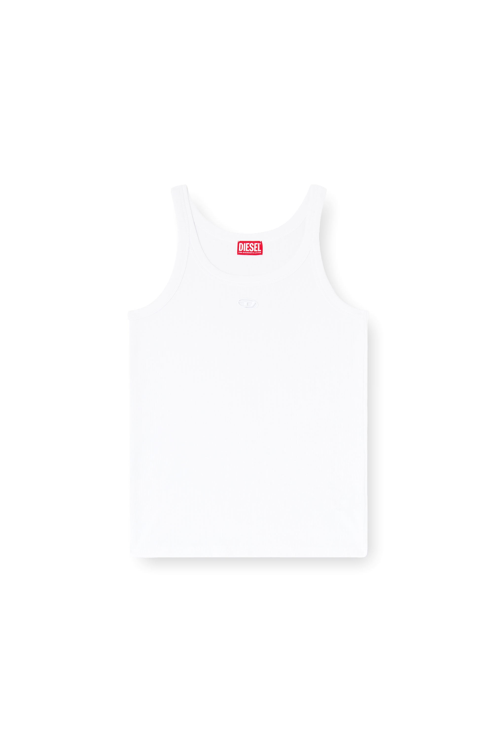 Diesel - T-WIFE-DCO, Man's Slim cotton tank with Oval D logo in White - 3