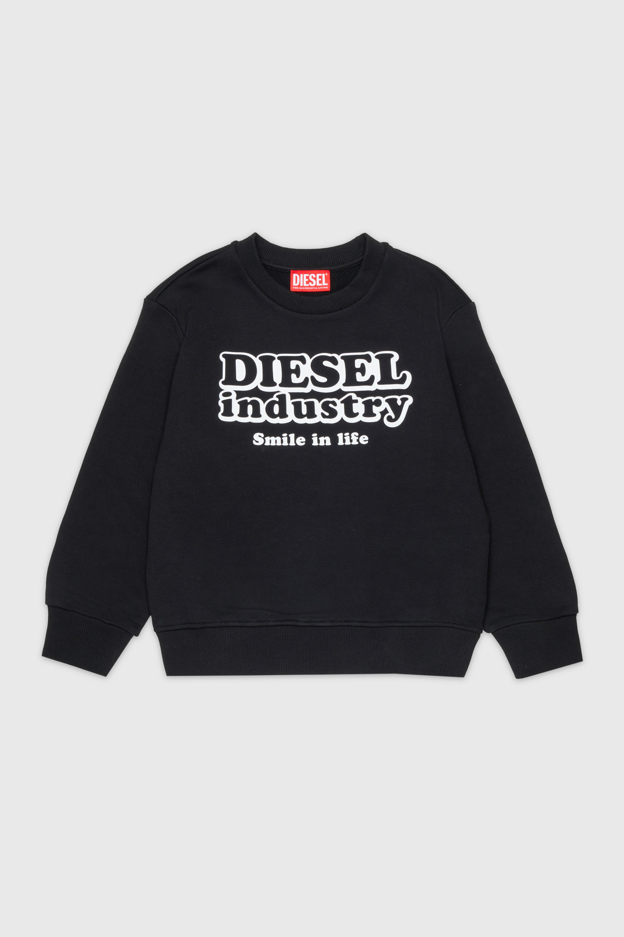 Diesel - SLODIM OVER, Man's Sweatshirt with Diesel Industry print in Black - 1