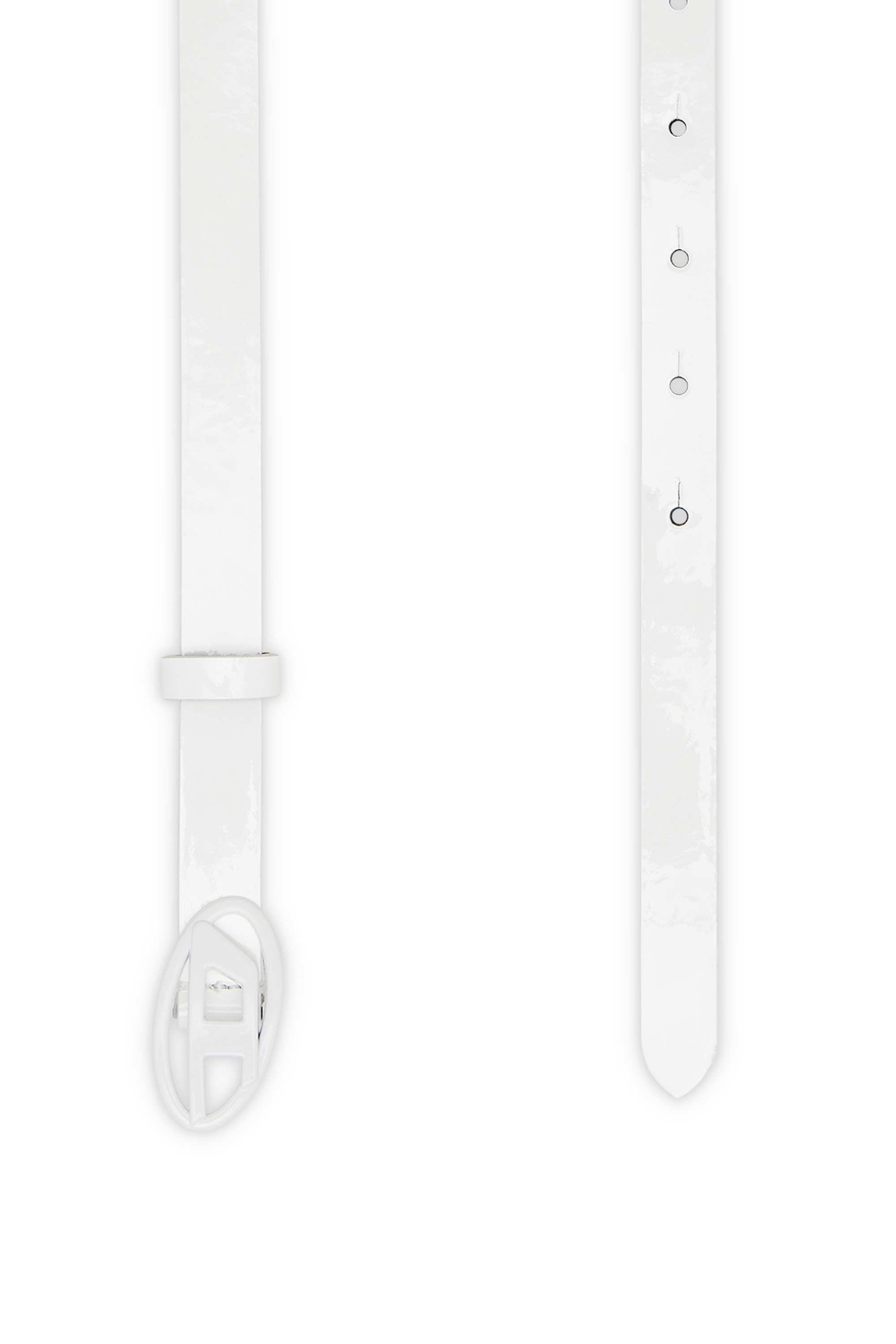 Diesel - B-PLAY 15, Woman's Slim belt in glossy leather in White - 2