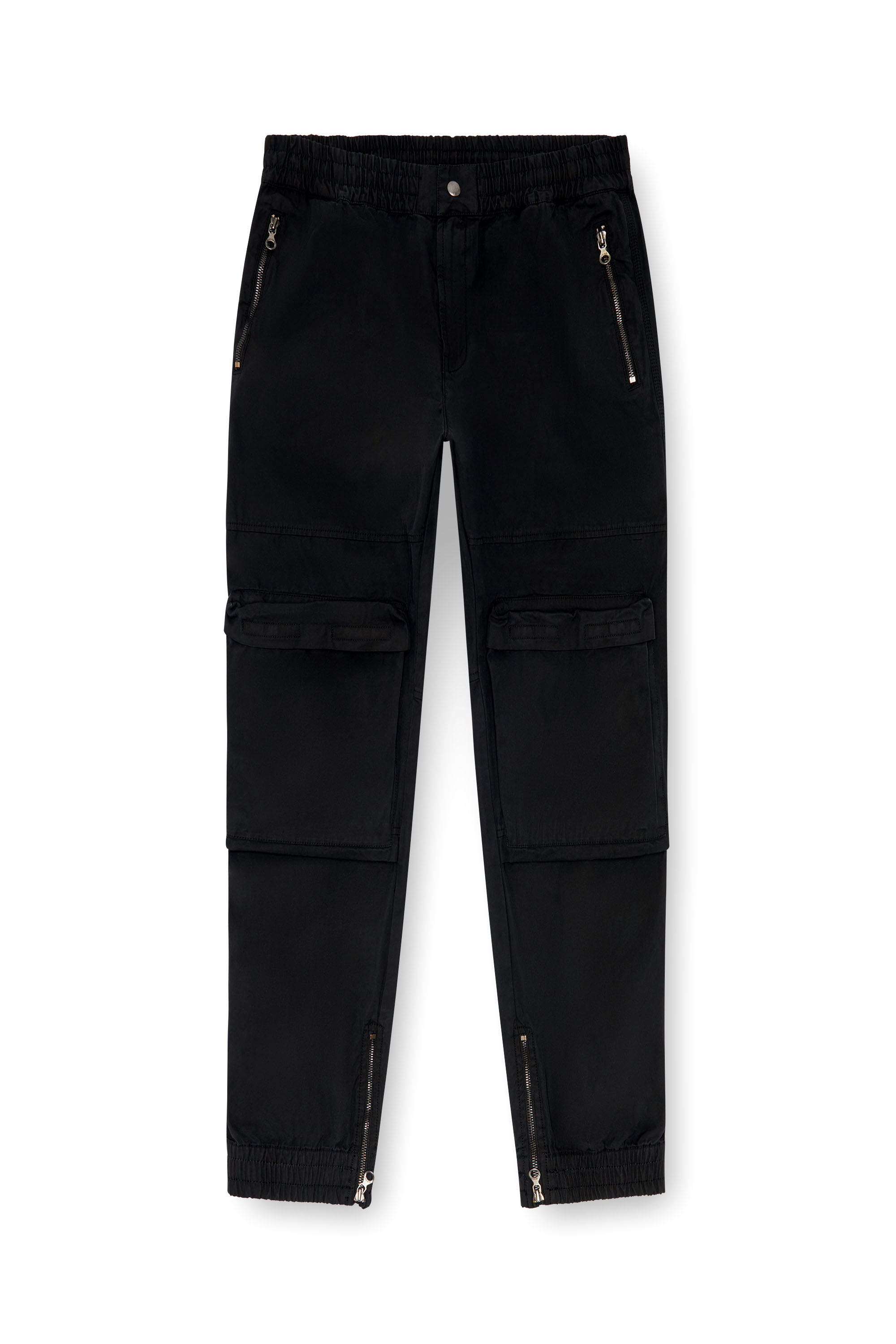 Diesel - P-BEECK, Man's Cargo pants in faded organic cotton in Black - 4