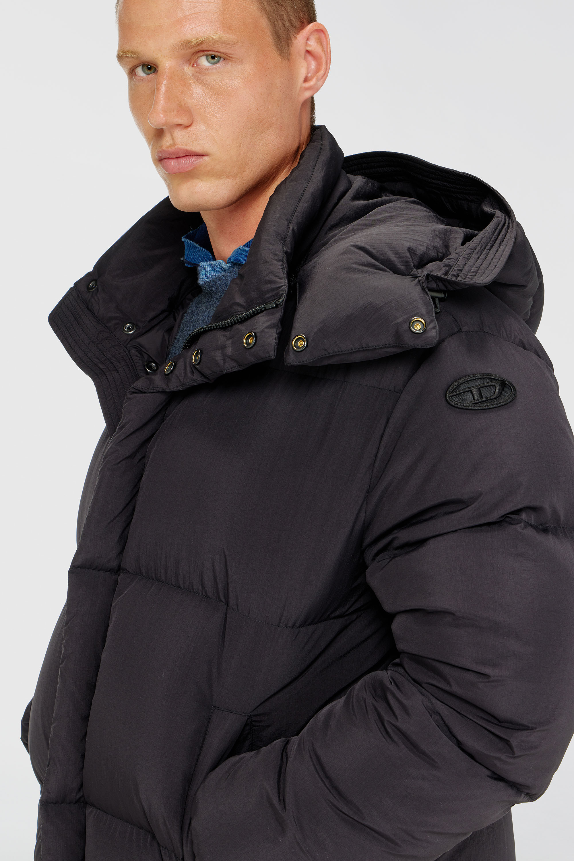 Diesel - W-ROLFYS-WRD, Man's Quilted down jacket in ViralOff&reg; Taslan in Dark grey - 5