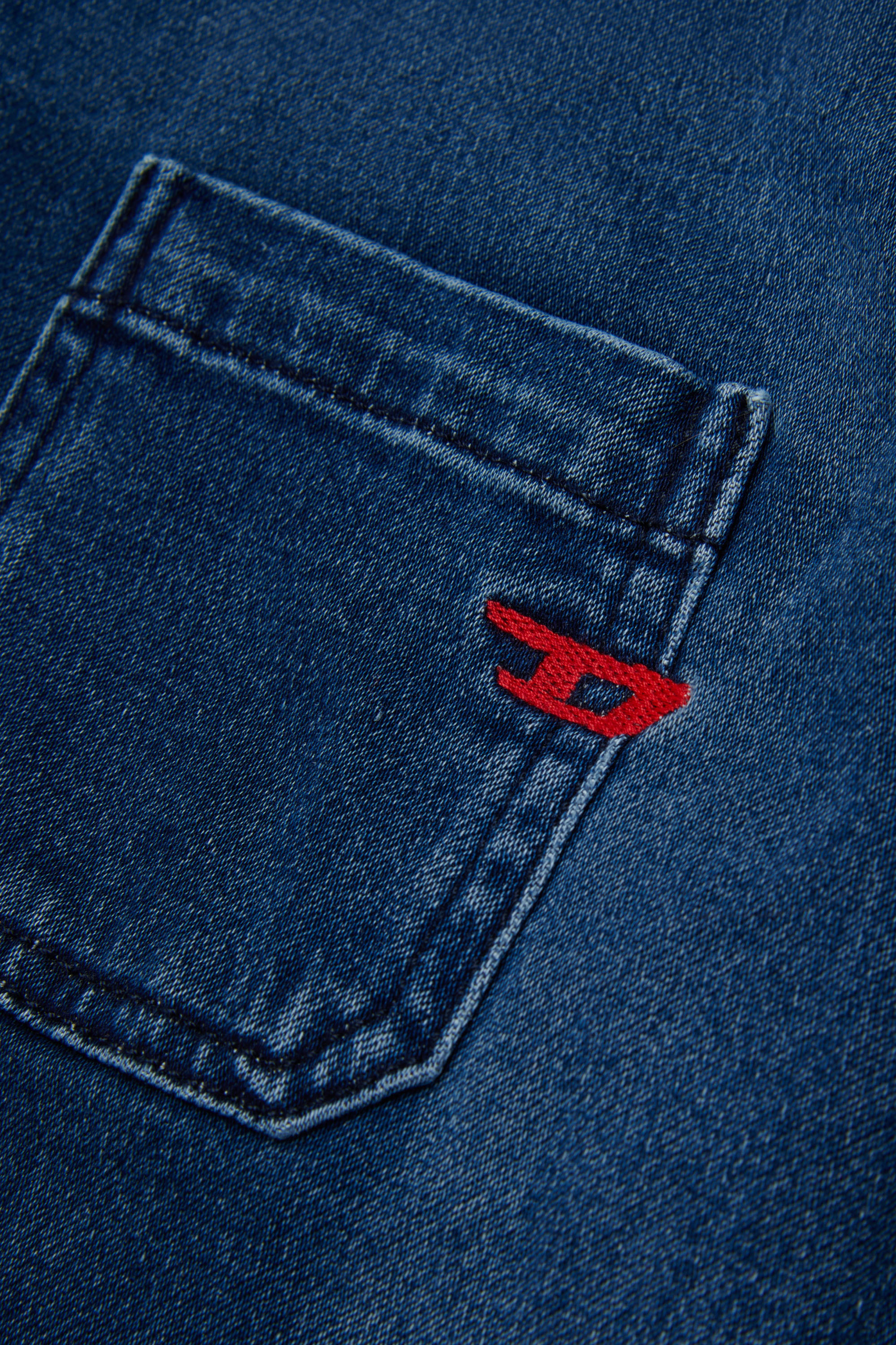 Diesel - CAMPS-OVER JJJ, Man's Hooded shirt in shadow-effect JoggJeans in Dark Blue - 4