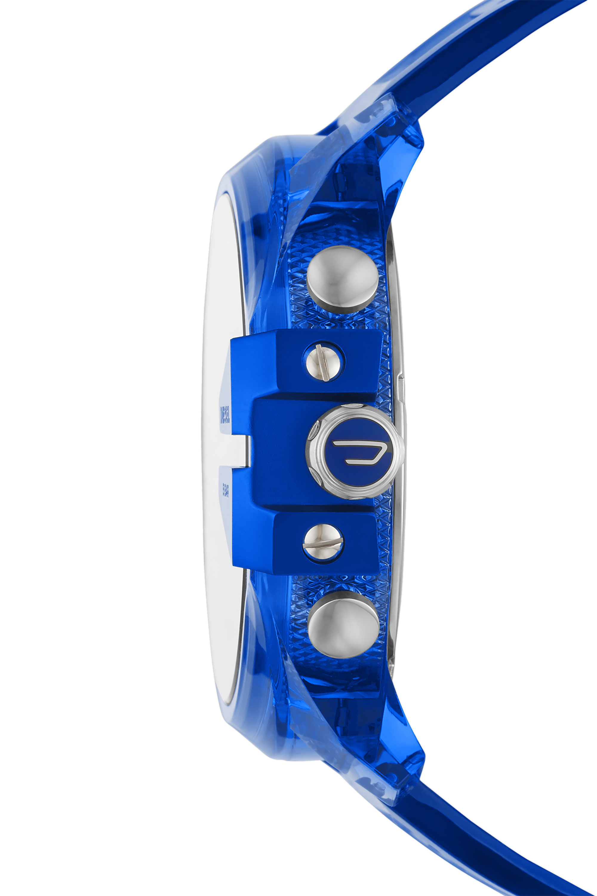 Diesel - DZ4531, Man's Mega Chief chronograph blue polyurethane watch in Blue - 3