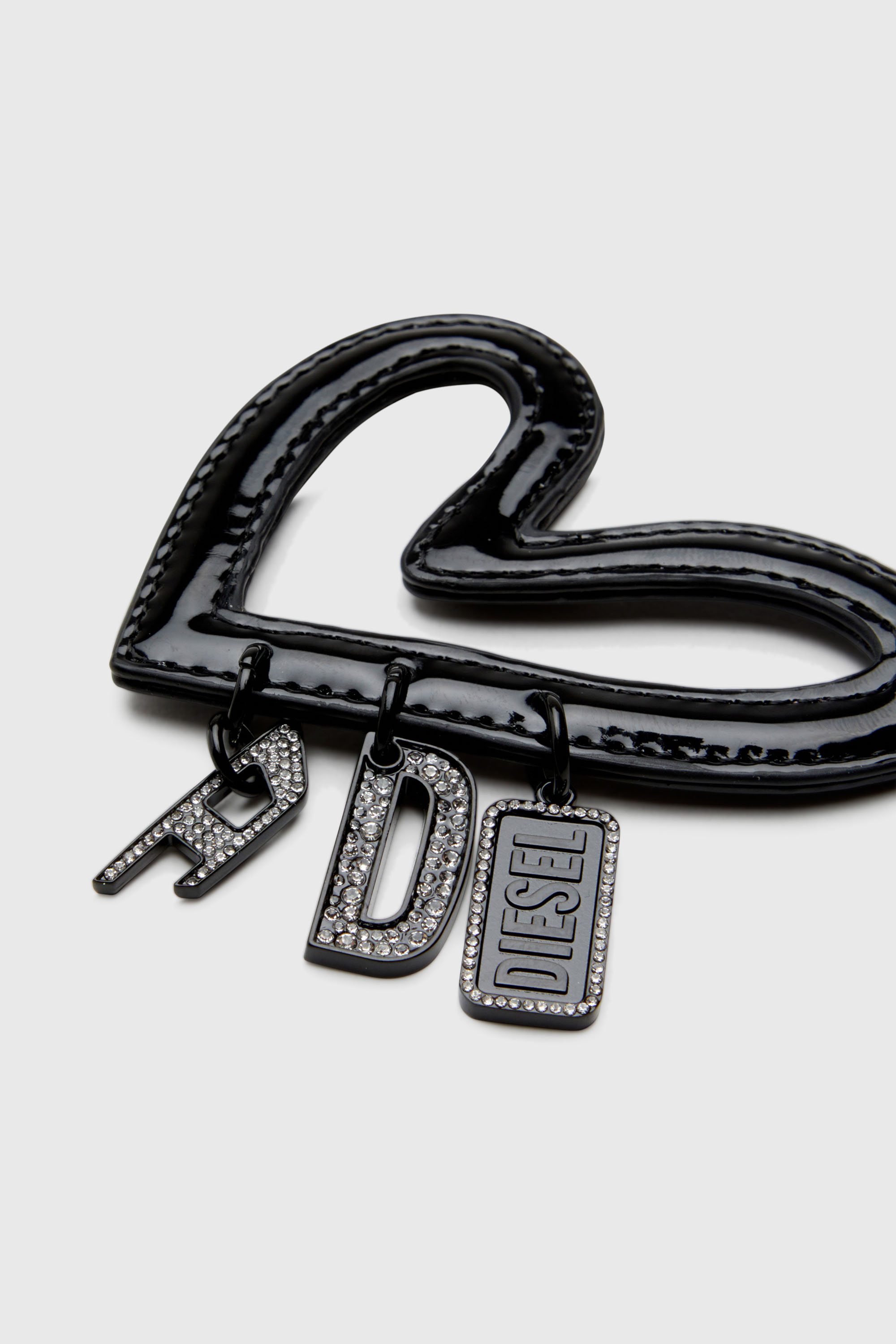 Diesel - MULTI II, Woman's Heart charm with glossy finish in Black - 3