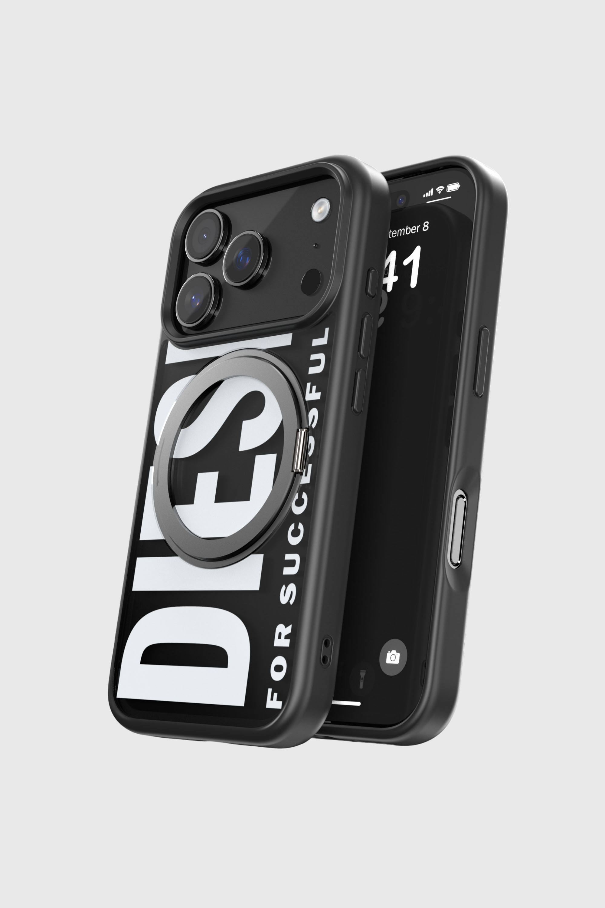 Diesel - 60405 RING STAND CASE RING STAND, Unisex's Ringstand-Magsafe case for iPhone 17 Pro in Black - 5