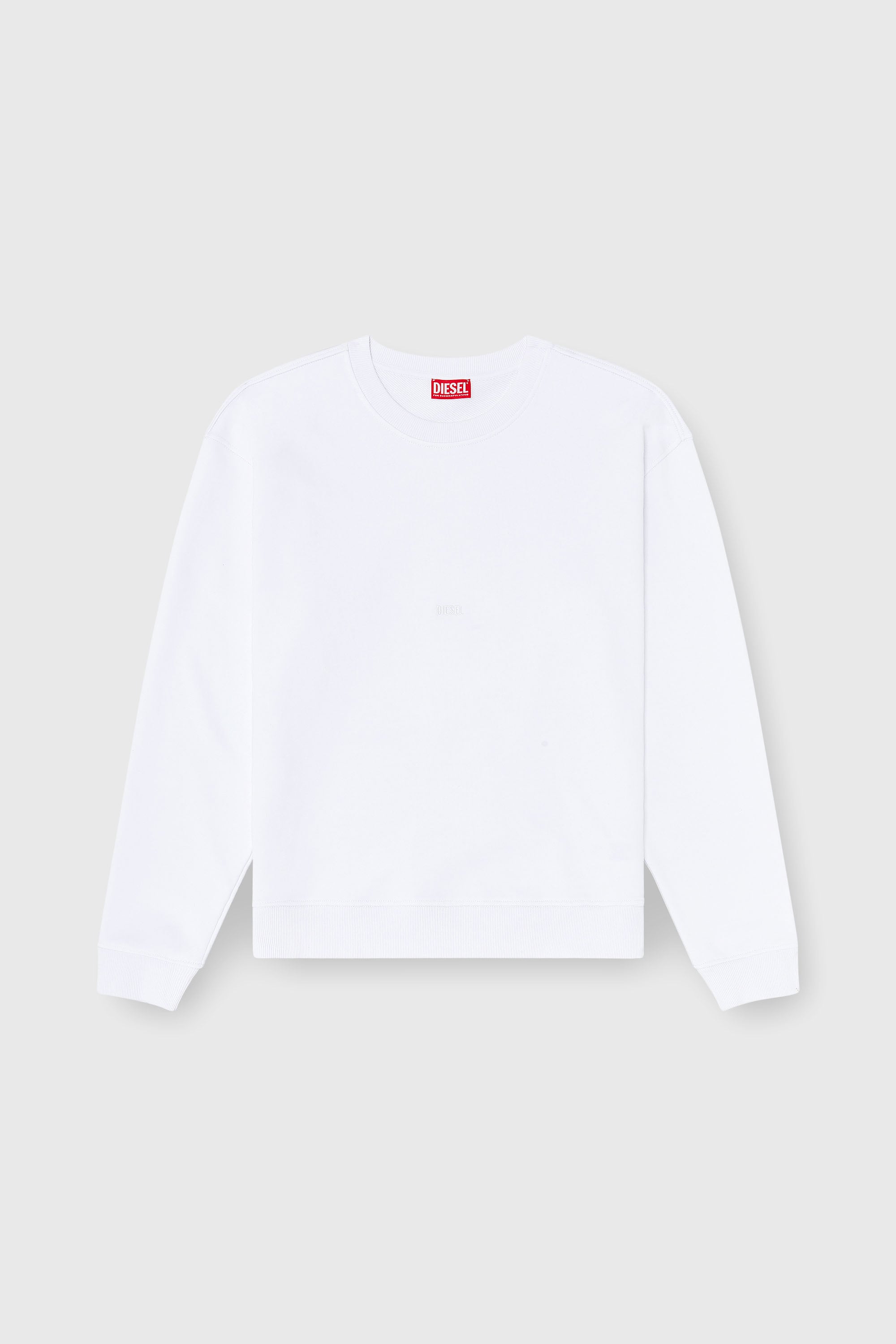 Diesel - S-NORM-AA5, Man's Cotton sweatshirt with micro logo embroidery in White - 2