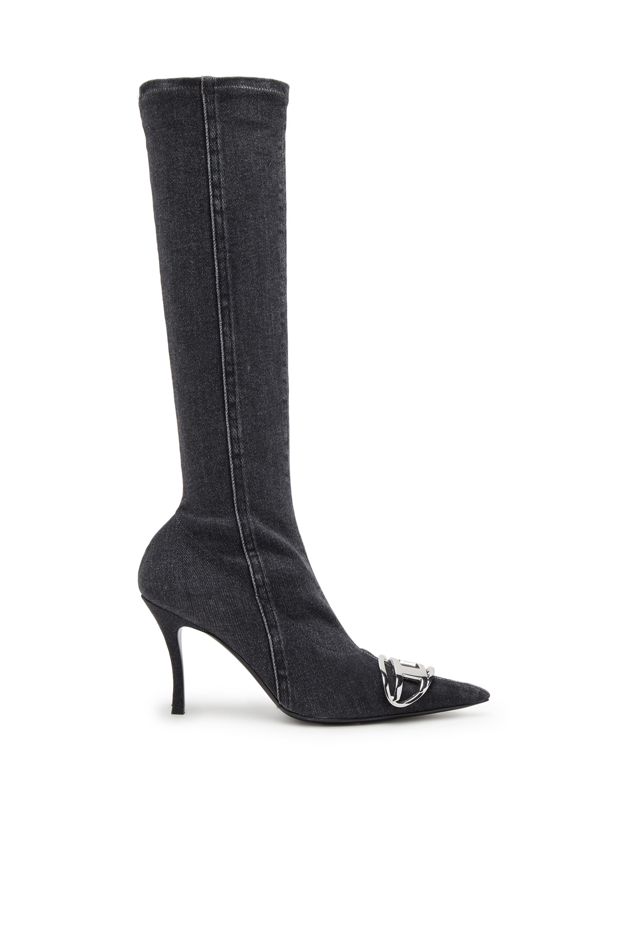 D-VENUS KB D, Black Diesel - D-VENUS KB D, Woman's D-Venus-Knee-high boots in stretch denim in Black - 1