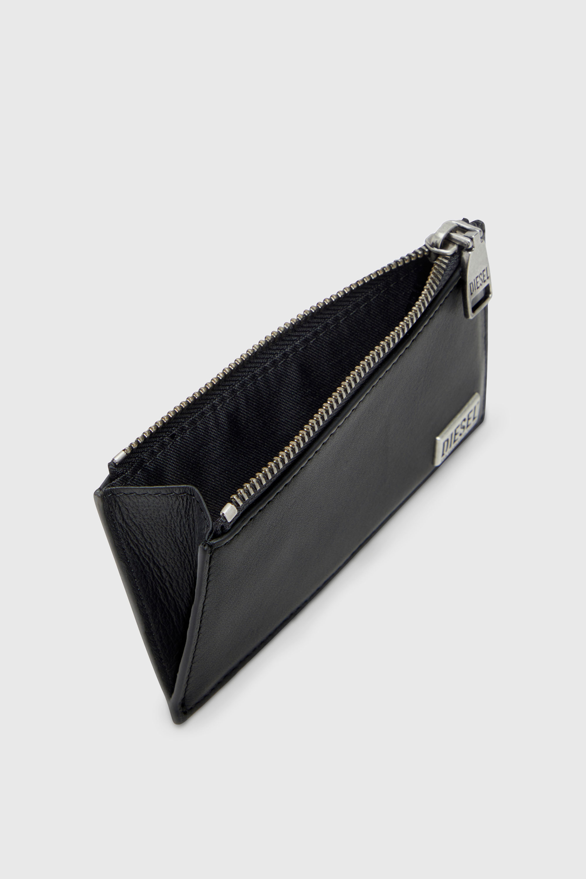 Diesel - BISCOTTO CARD HOLDER III, Man's Flat card holder in semi gloss leather in Black - 3