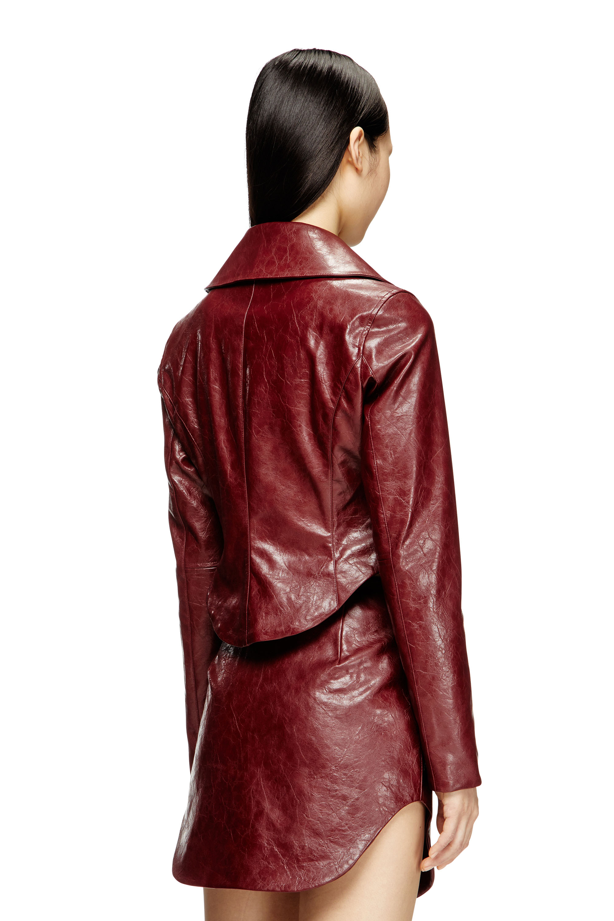 Diesel - G-AMECK, Woman's Tailored jacket in coated fabric in Brown - 4