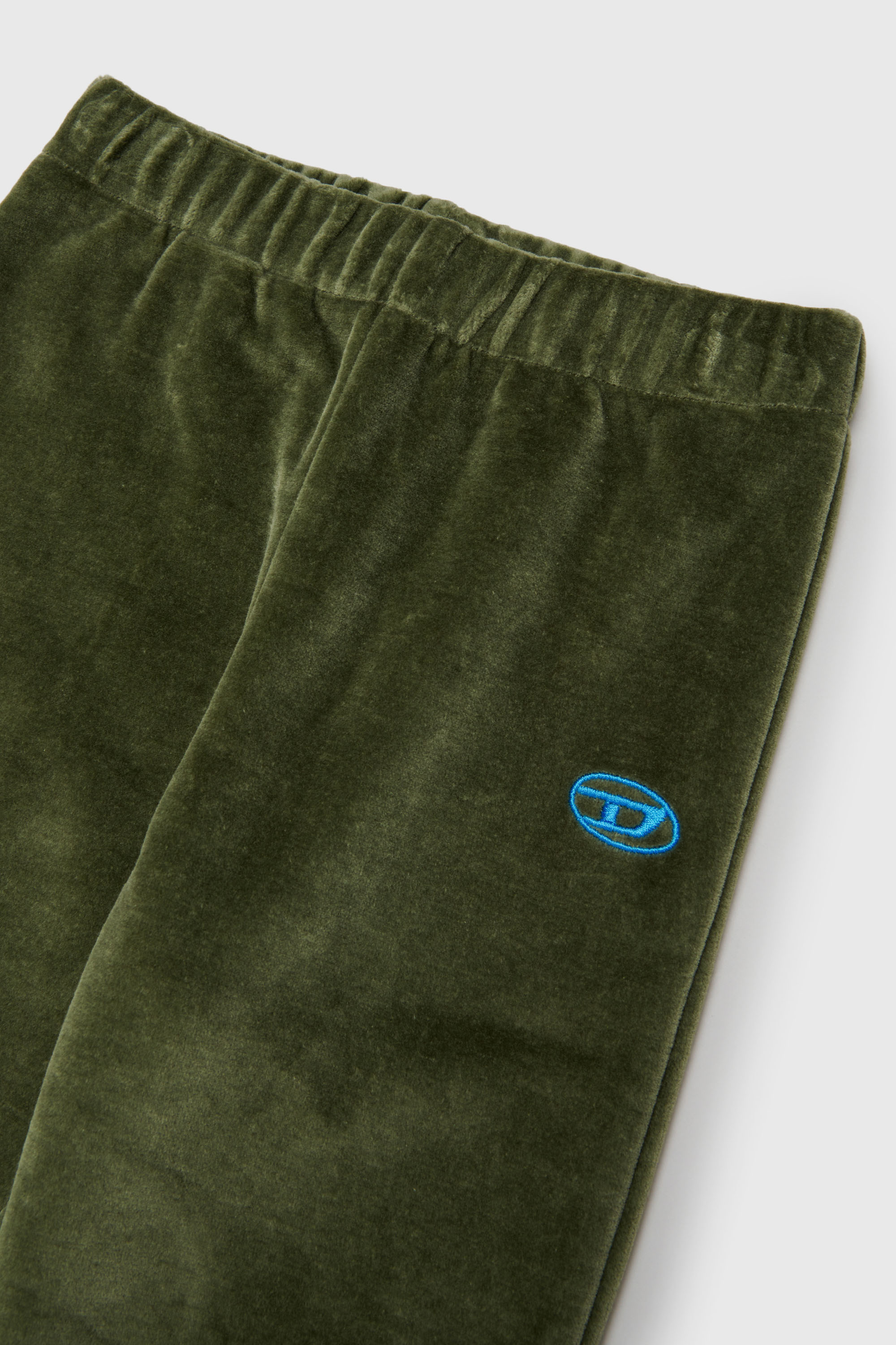Diesel - PHENIB, Man's Velvet sweatpants with Oval D embroidery in Green - 3