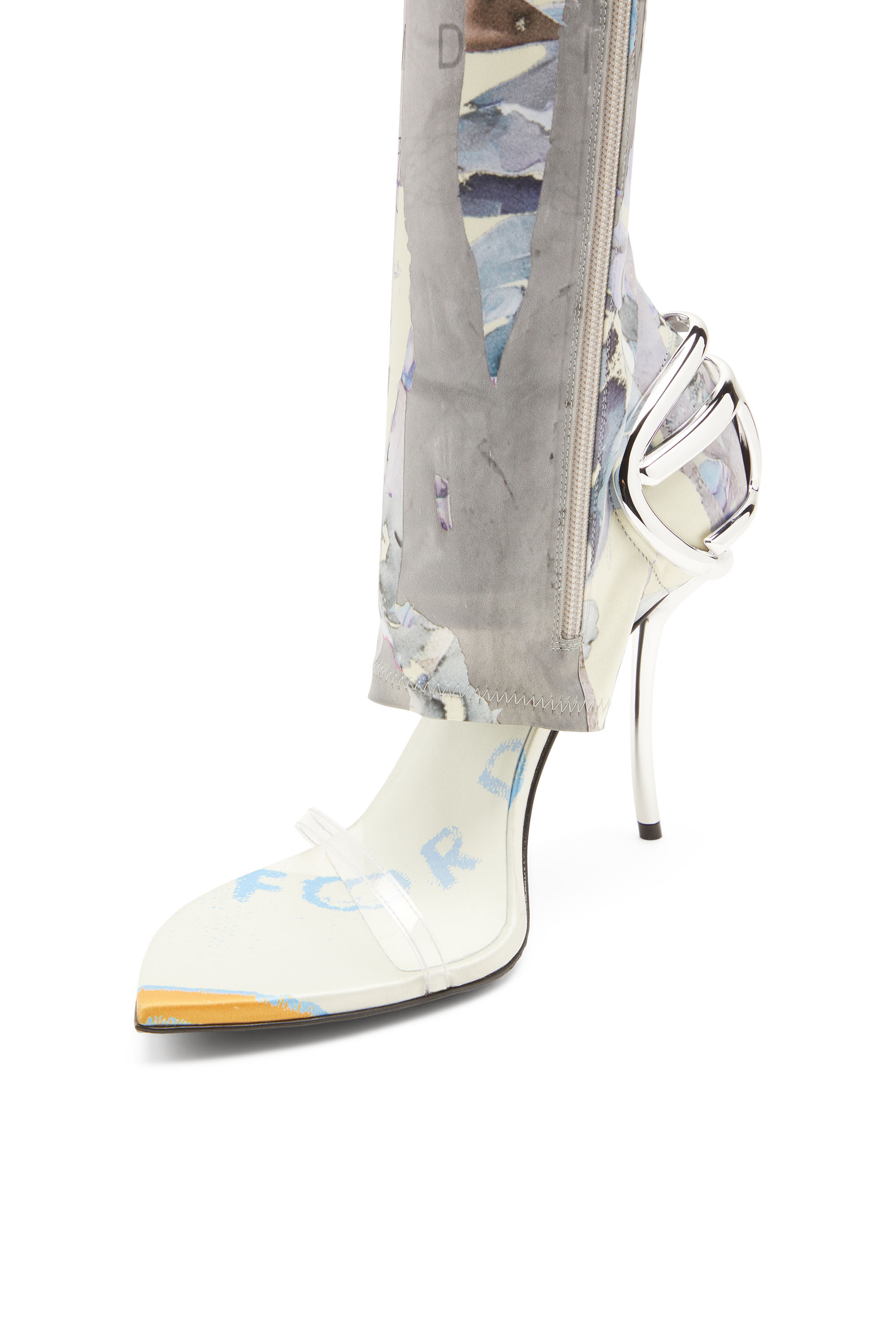 D-TEN&HALF SDL KB, White/Blue Diesel - D-TEN&HALF SDL KB, Woman's D-Ten&Half-Hybrid sandals with graphic print in White/Blue - 4