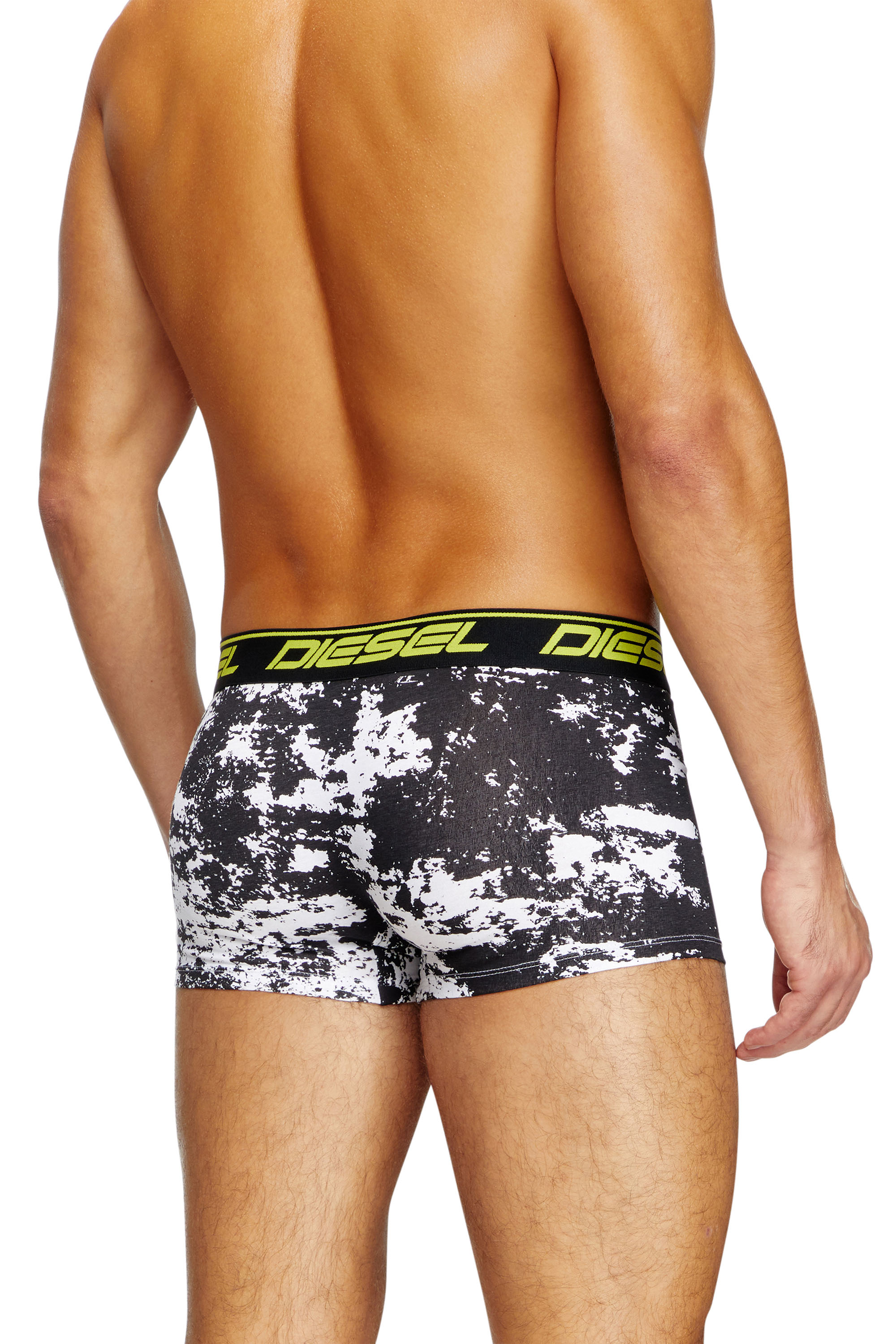 Diesel - UMBX-DAMIENTHREEPACK, Man's Three-pack cloudy-print boxer briefs in Black/Yellow - 3