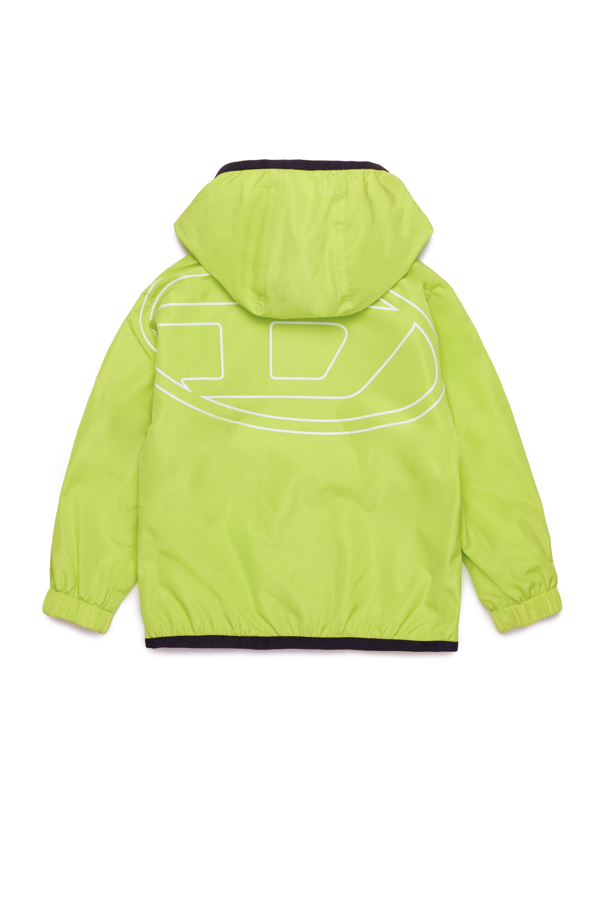 Diesel - JFLOGB, Unisex's Hooded jacket with mega Oval D print in Green Fluo - 2